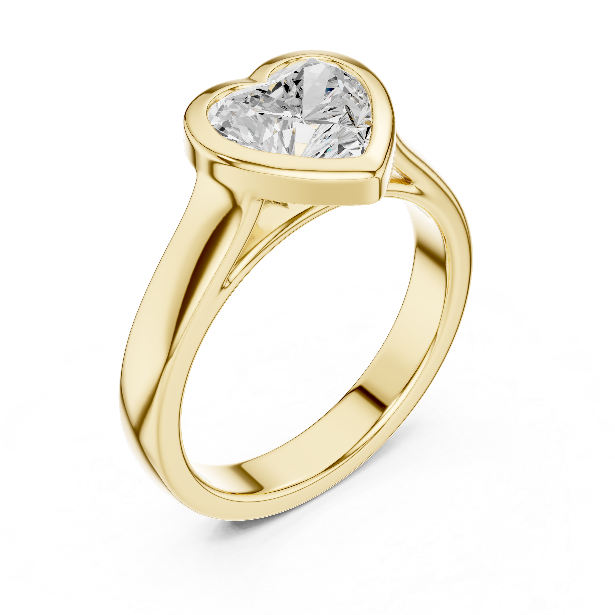 Heart Cut Solitaire Engagement Ring with Bezel Setting