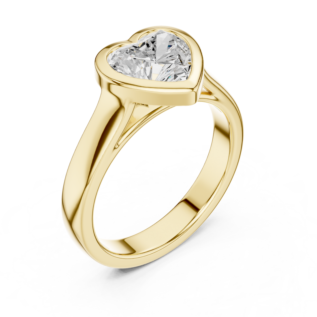 Heart Cut Solitaire Engagement Ring with Bezel Setting