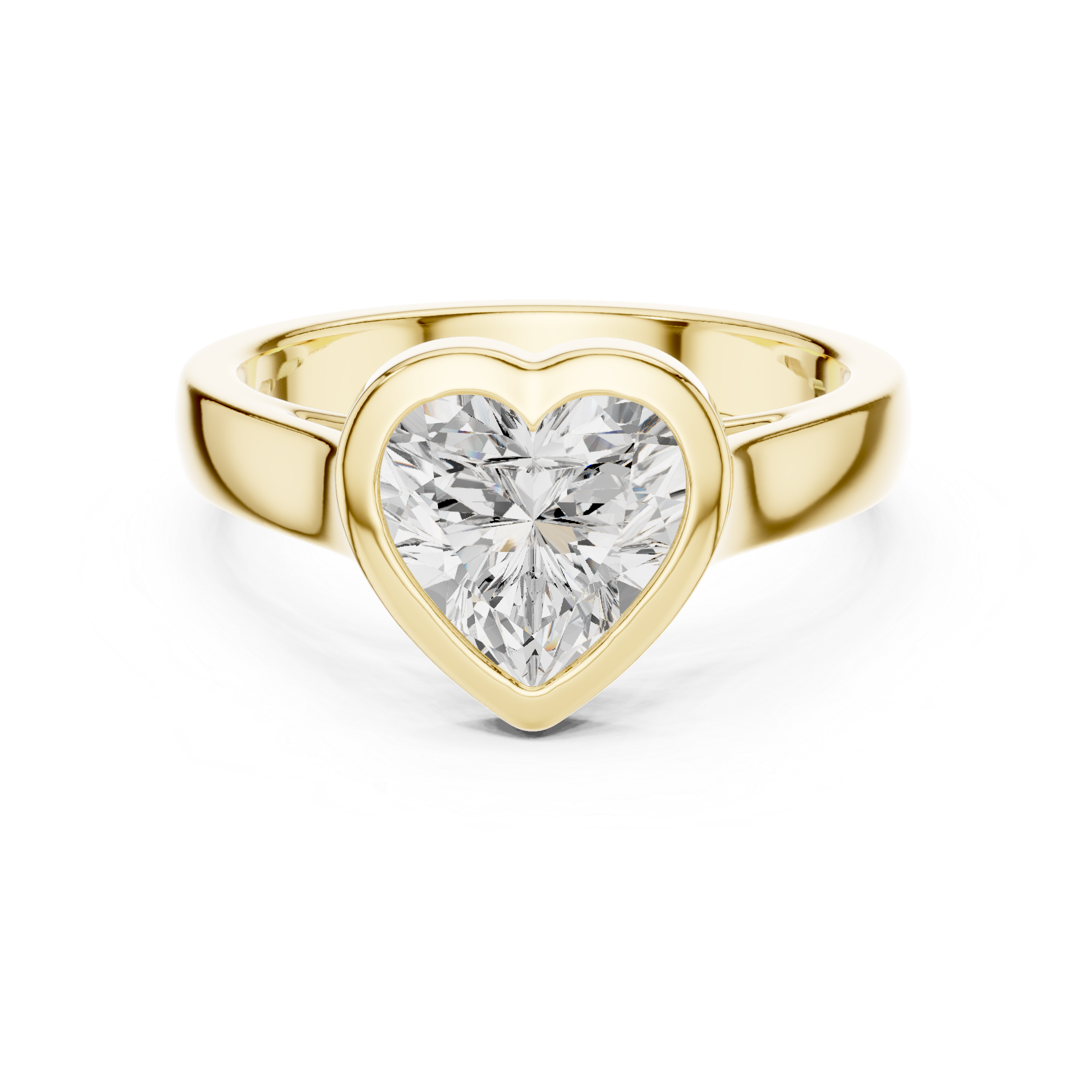 Heart Cut Solitaire Engagement Ring with Bezel Setting