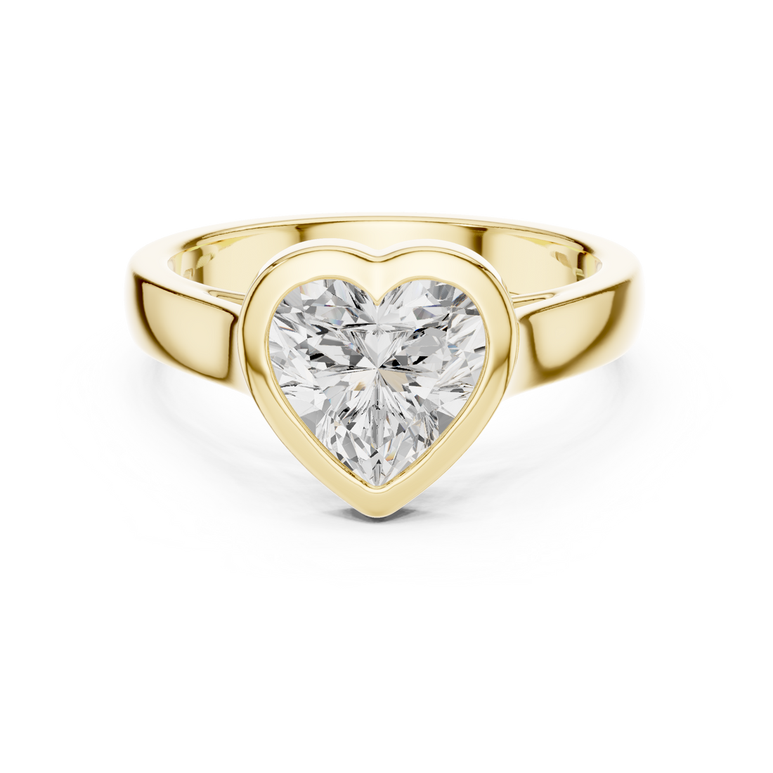 Heart Cut Solitaire Engagement Ring with Bezel Setting