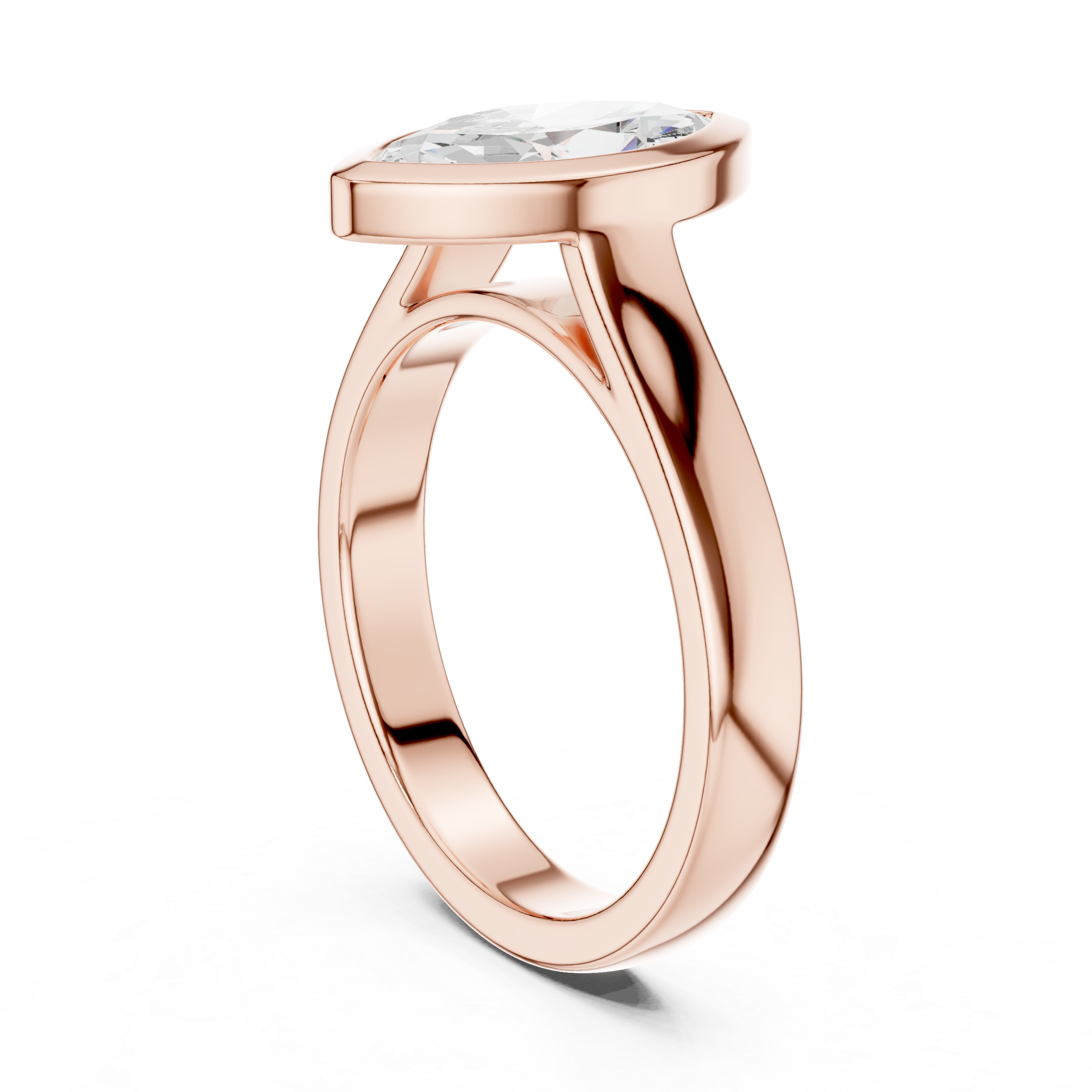 Marquise Cut Solitaire Engagement Ring with Bezel Setting