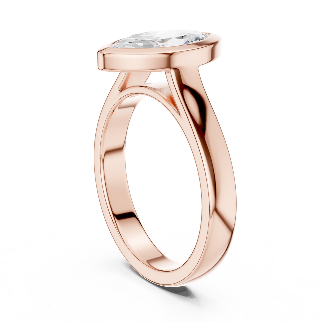 Marquise Cut Solitaire Engagement Ring with Bezel Setting