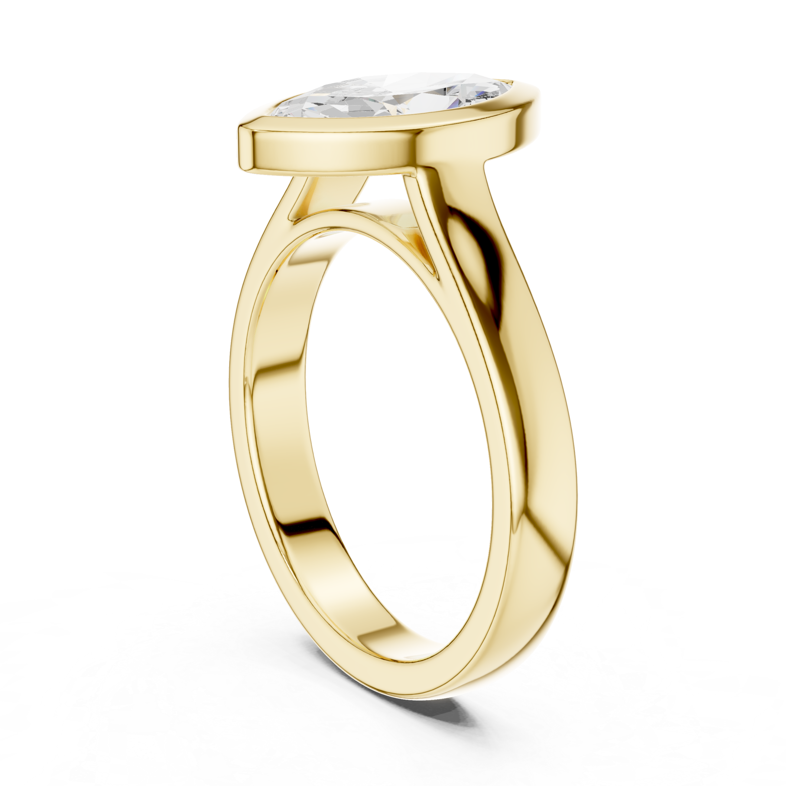 Marquise Cut Solitaire Engagement Ring with Bezel Setting