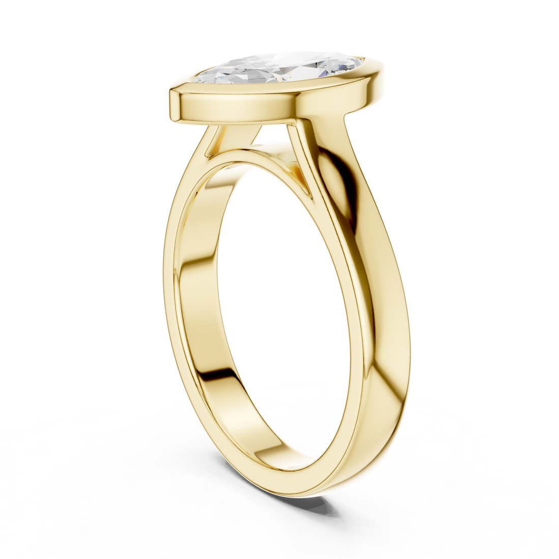 Marquise Cut Solitaire Engagement Ring with Bezel Setting