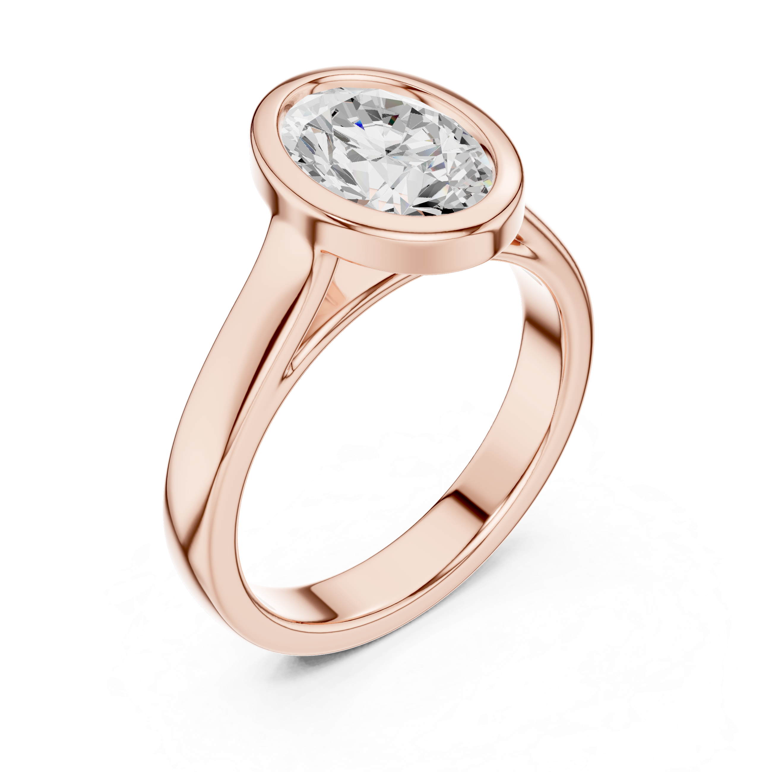 Oval Cut Solitaire Engagement Ring with Bezel Setting