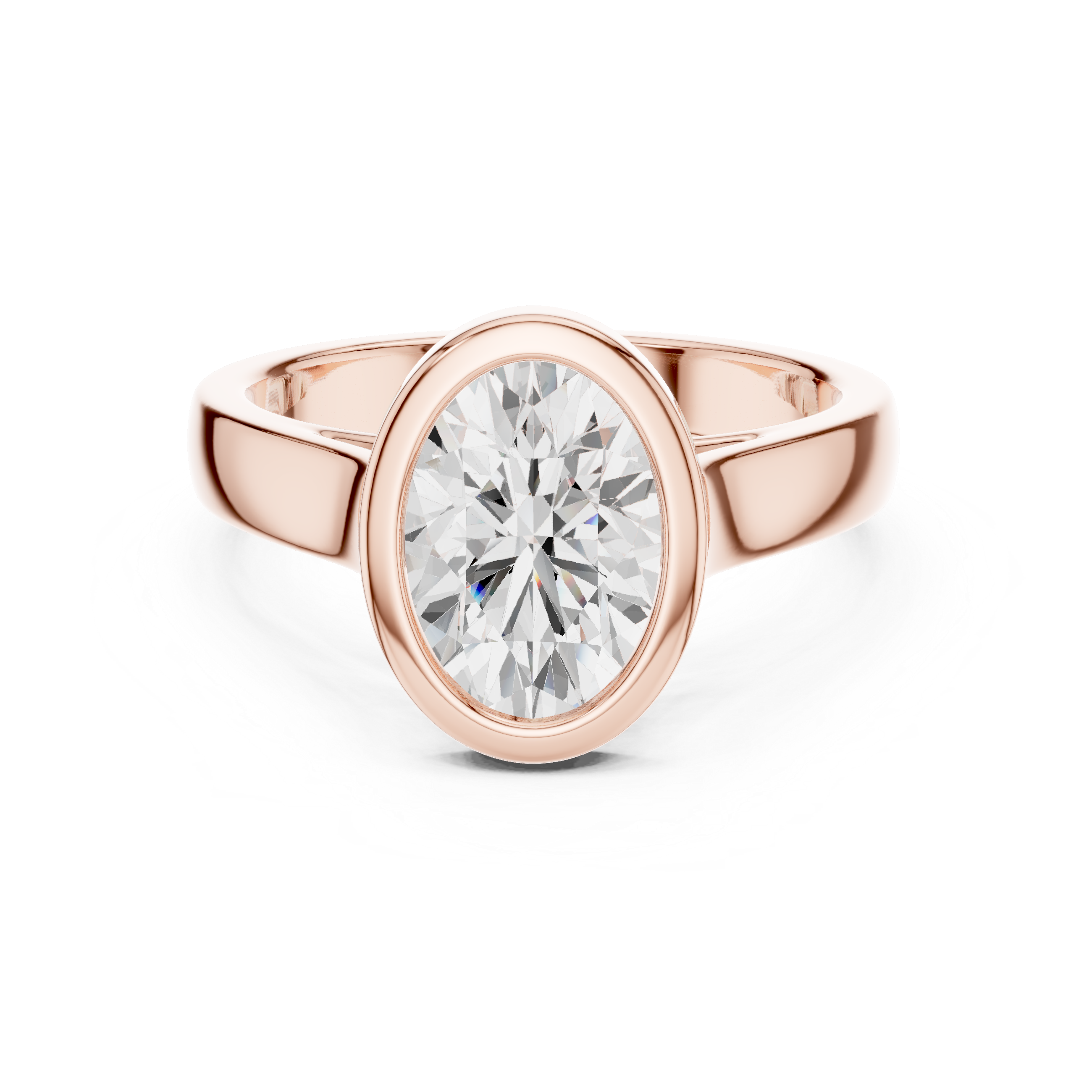 Oval Cut Solitaire Engagement Ring with Bezel Setting