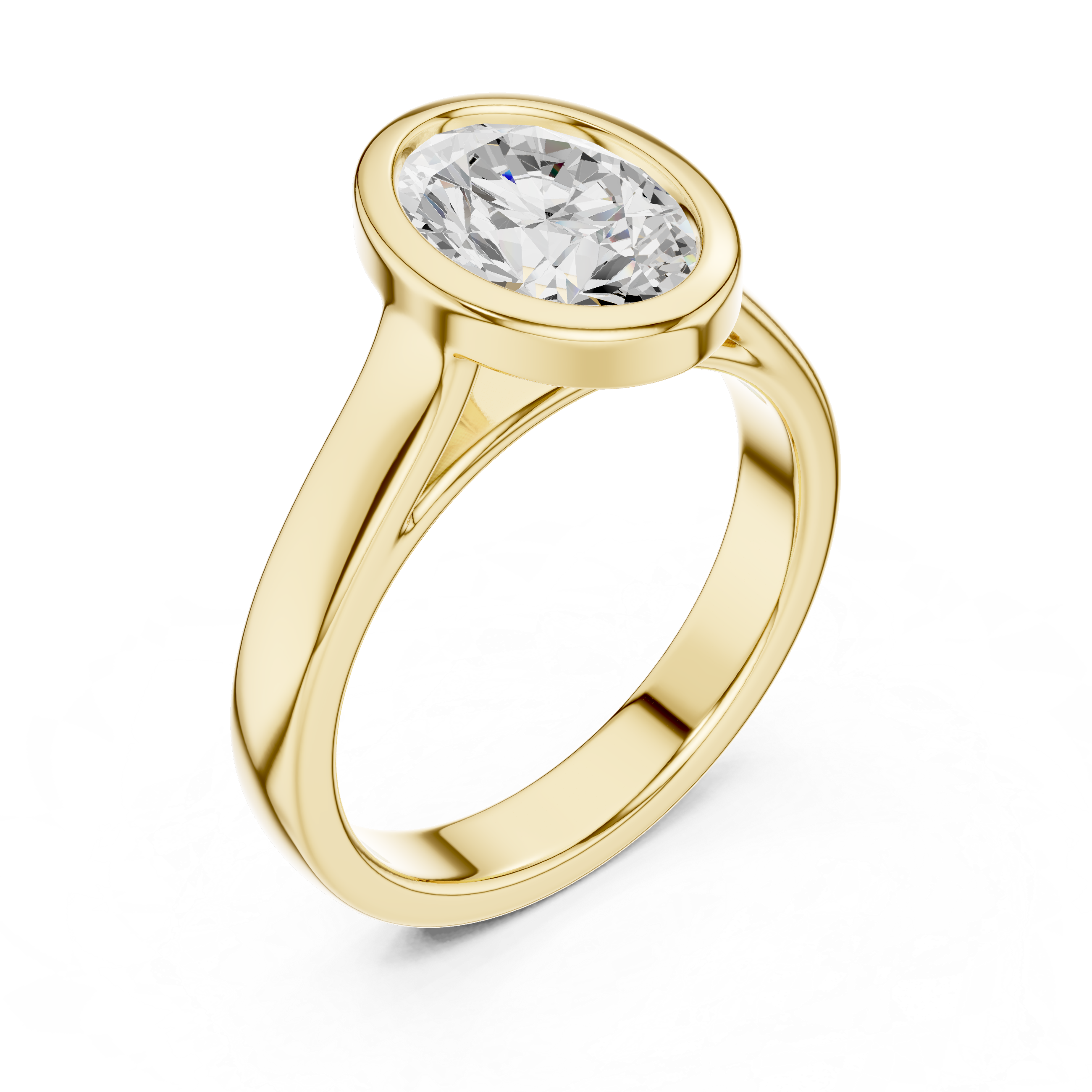 Oval Cut Solitaire Engagement Ring with Bezel Setting