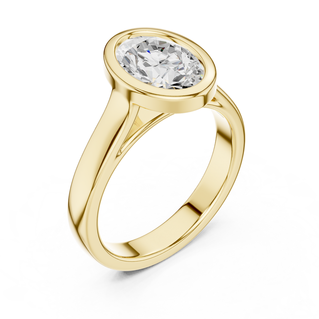 Oval Cut Solitaire Engagement Ring with Bezel Setting