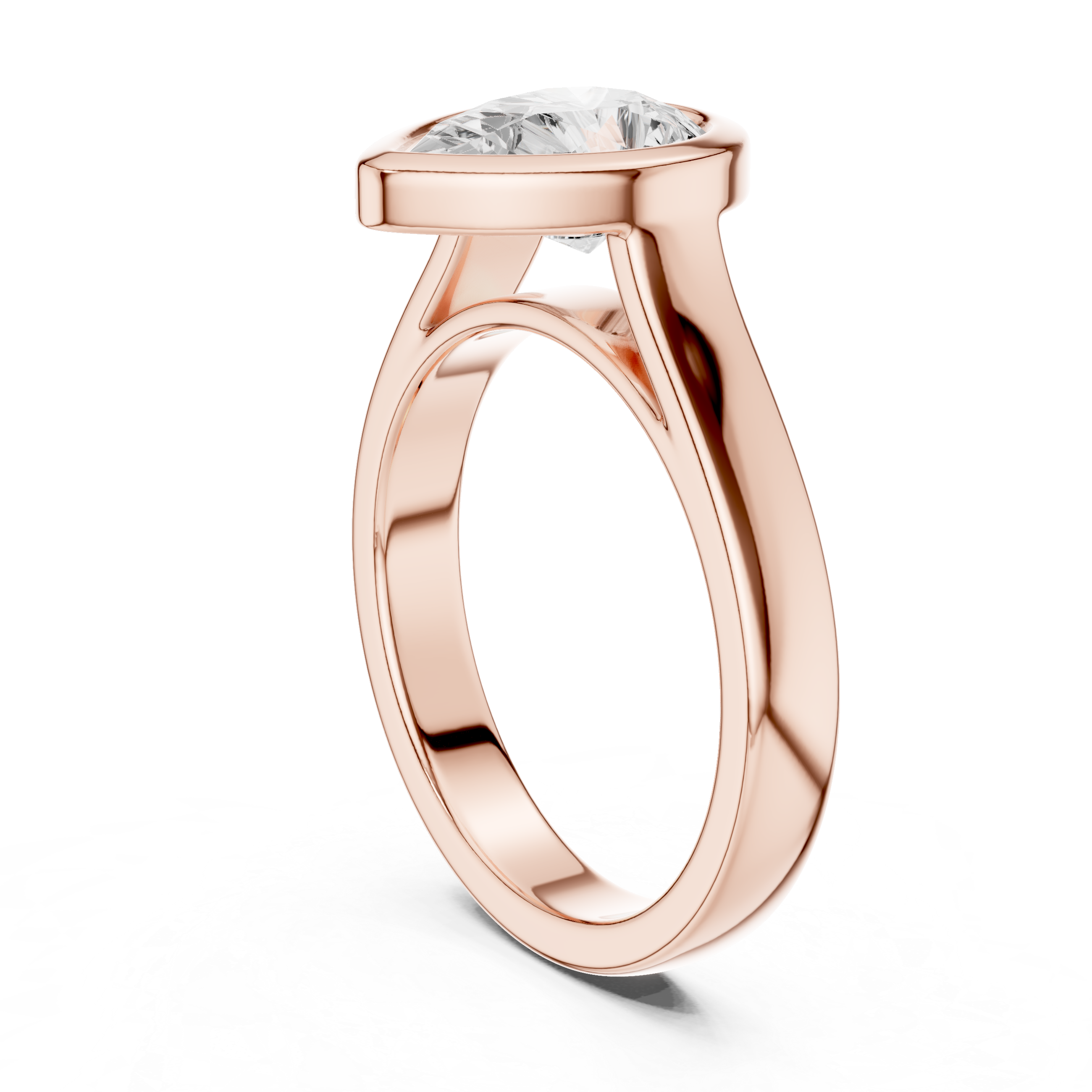 Pear Cut Solitaire Engagement Ring with Bezel Setting