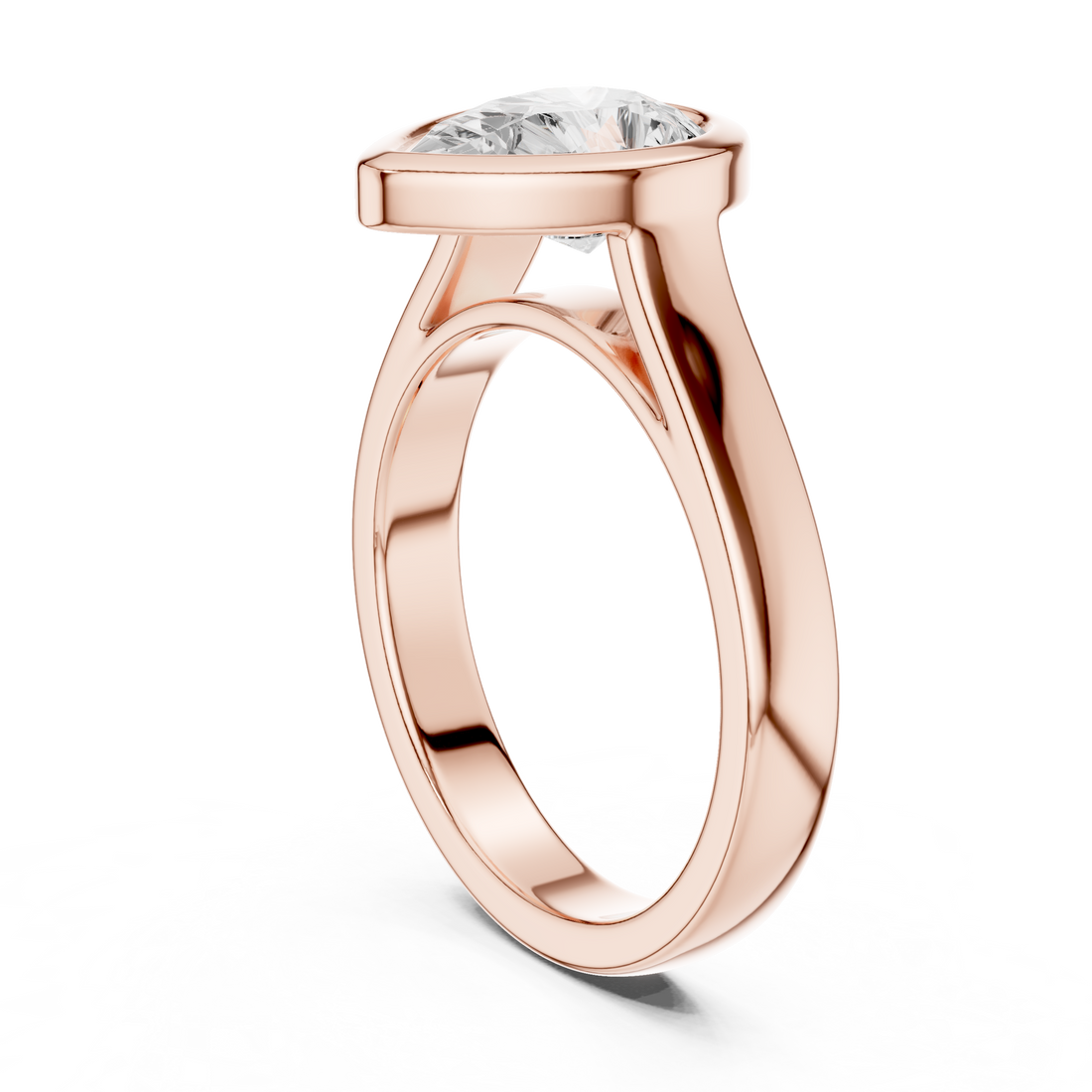 Pear Cut Solitaire Engagement Ring with Bezel Setting