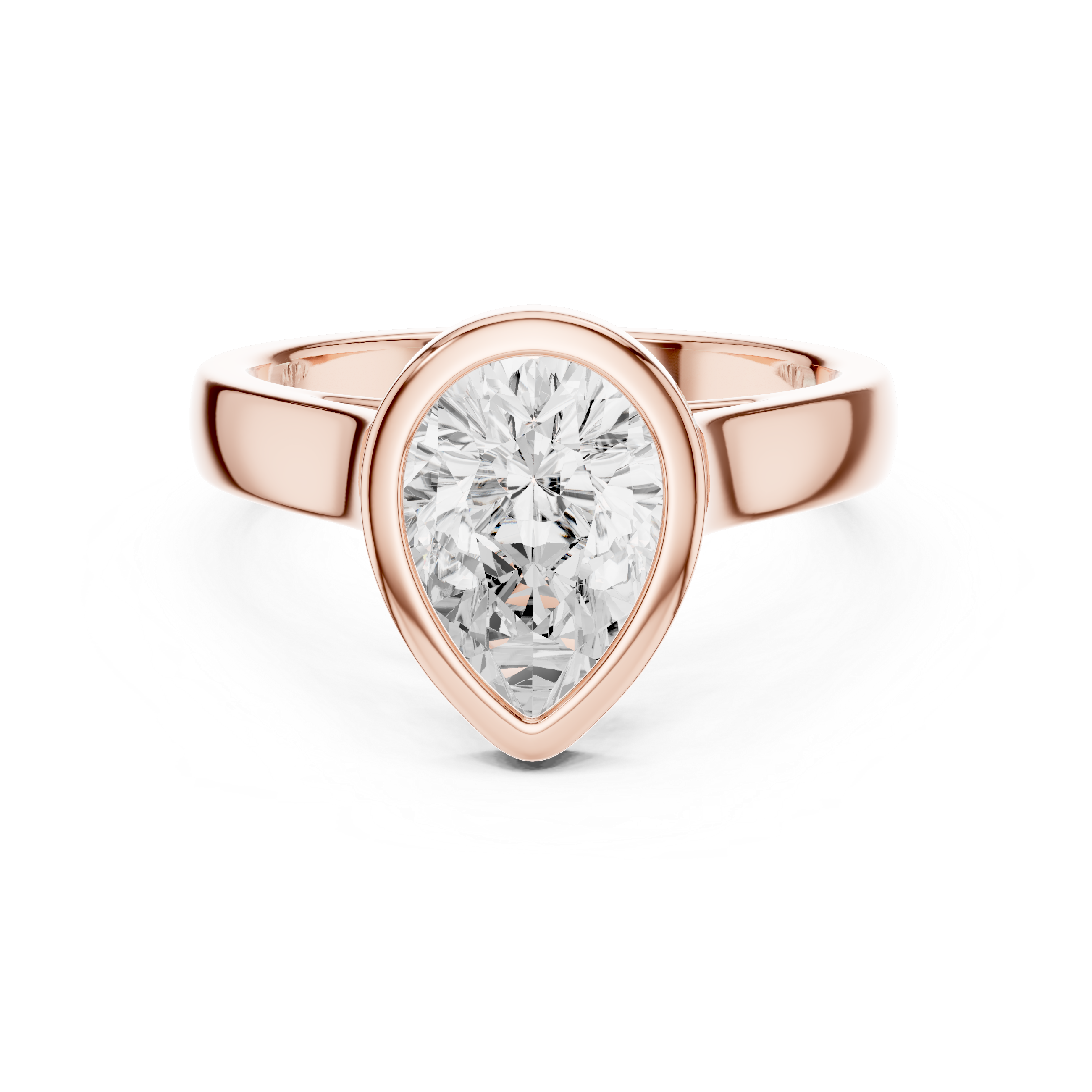 Pear Cut Solitaire Engagement Ring with Bezel Setting
