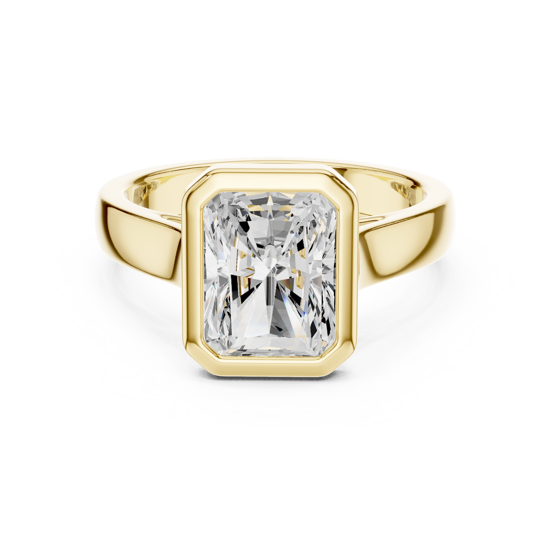Radiant Cut Solitaire Engagement Ring with Bezel Setting