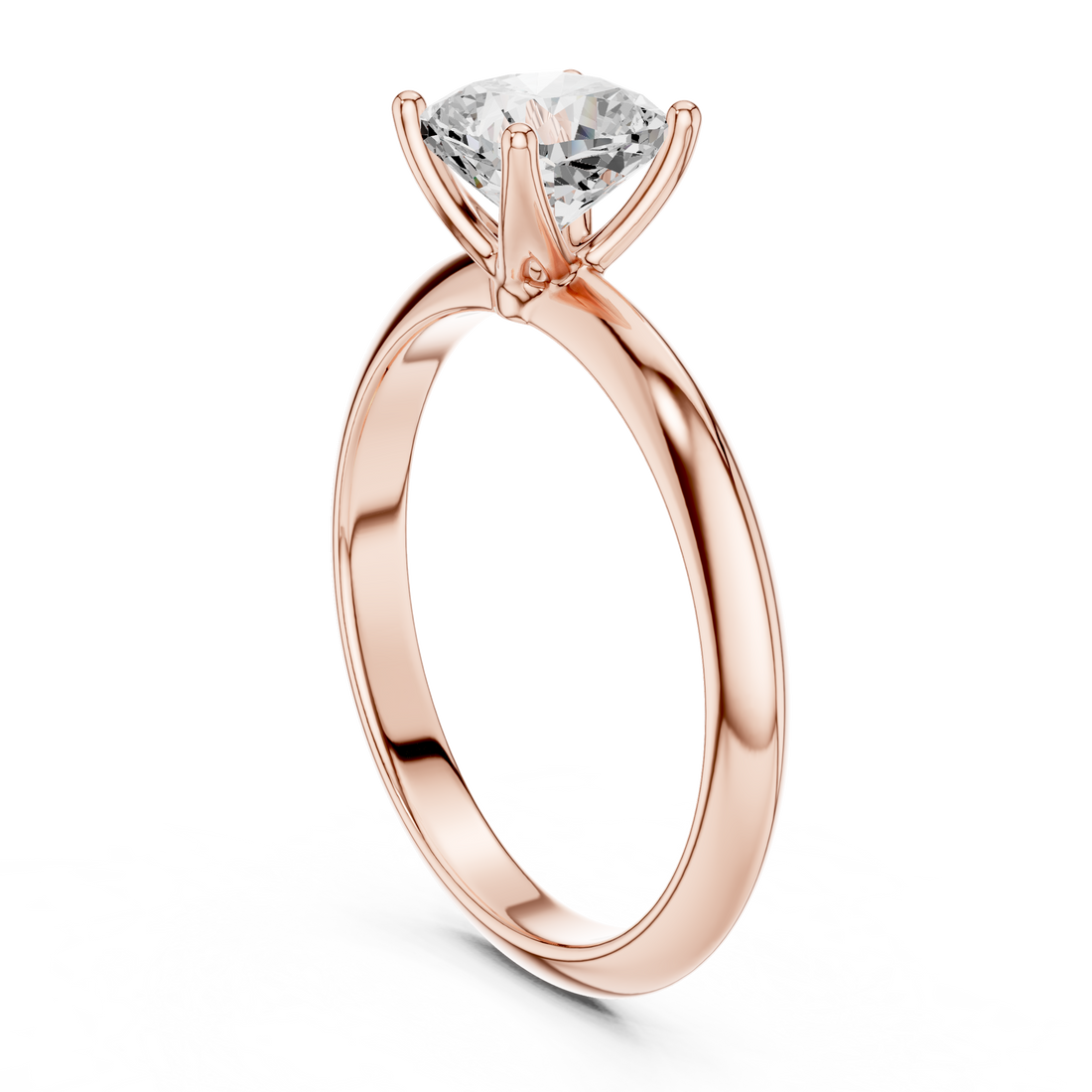 Cushion Cut Solitaire Engagement Ring with Plain Band