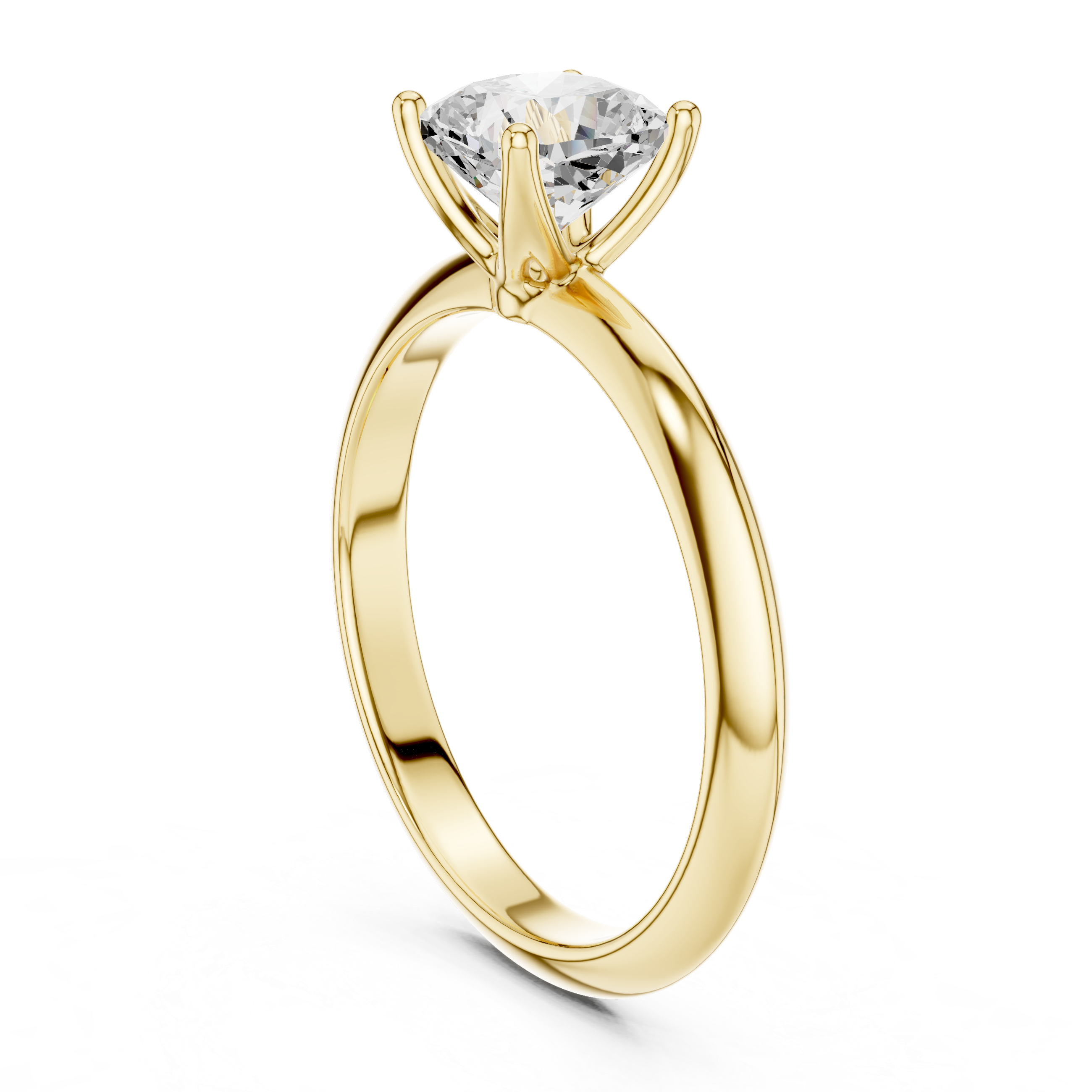 Cushion Cut Solitaire Engagement Ring with Plain Band