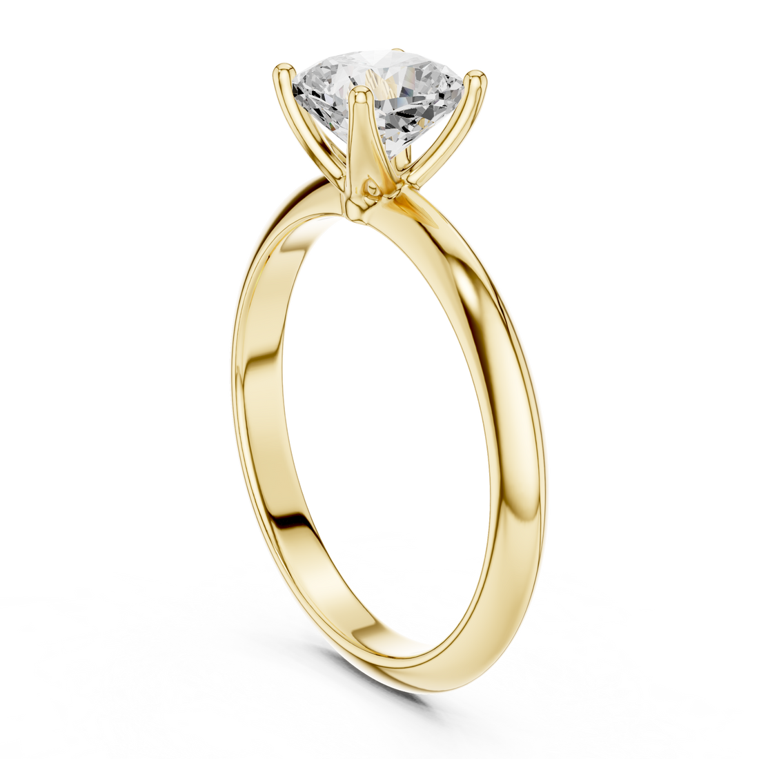 Cushion Cut Solitaire Engagement Ring with Plain Band