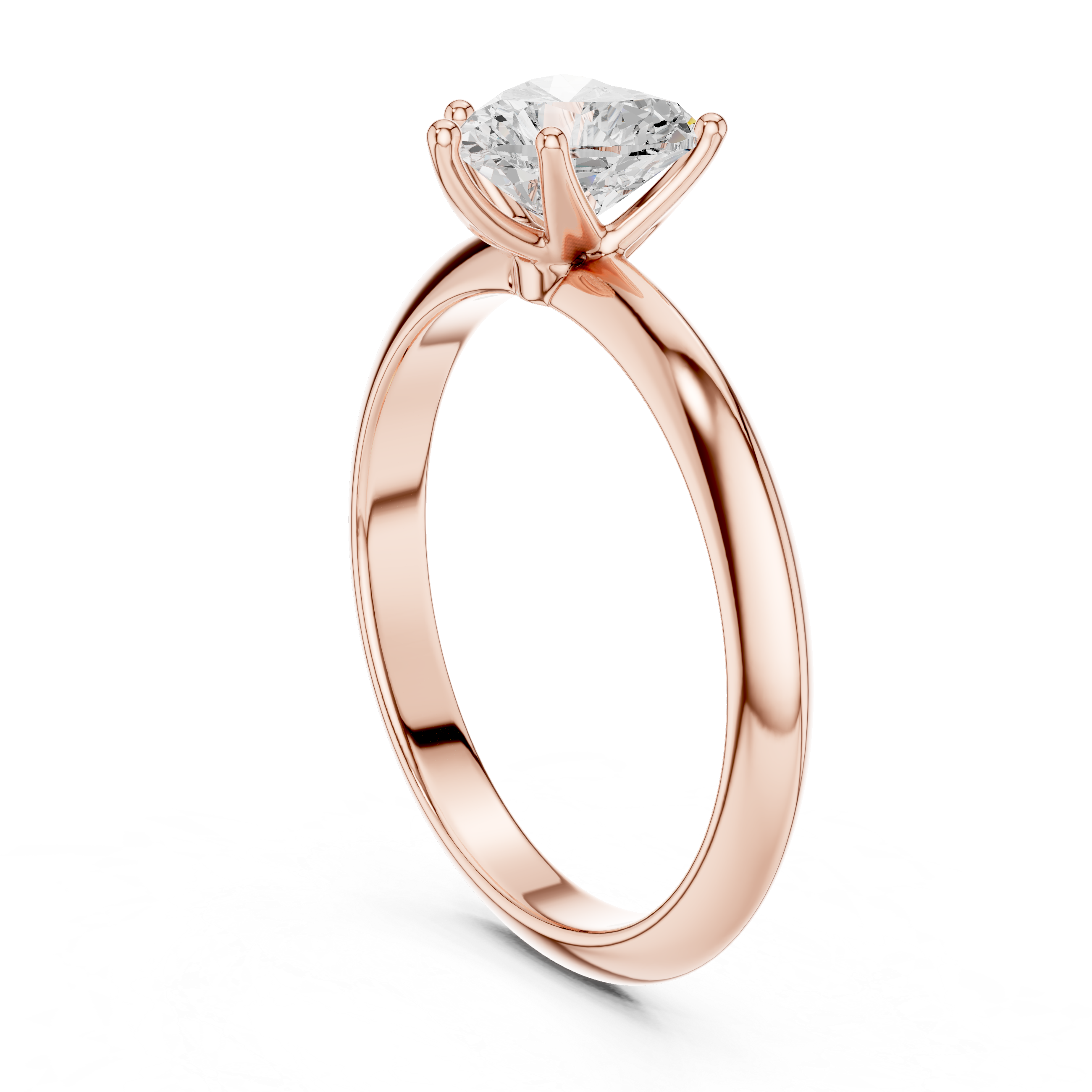 Heart Cut Solitaire Engagement Ring with Plain Band