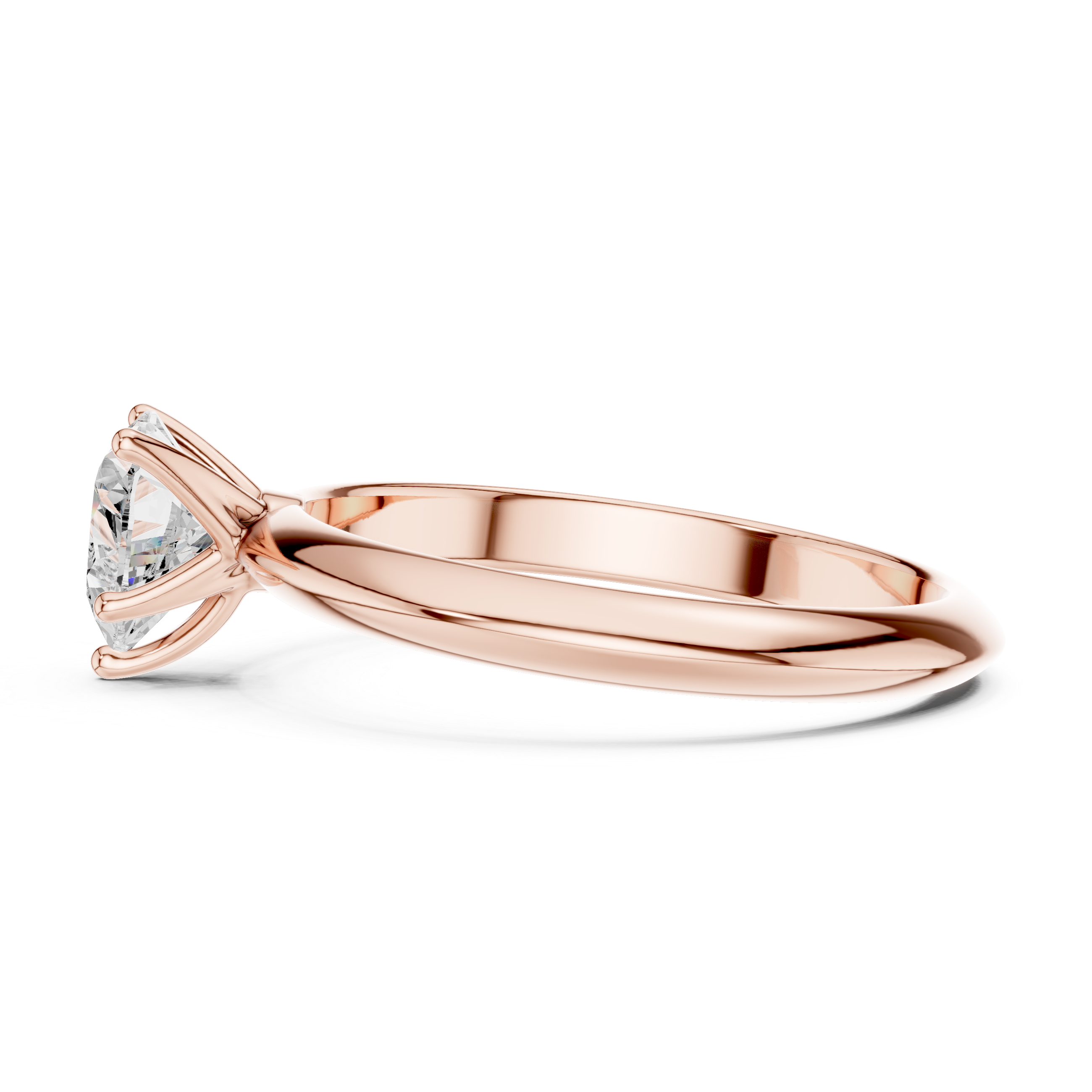 Heart Cut Solitaire Engagement Ring with Plain Band