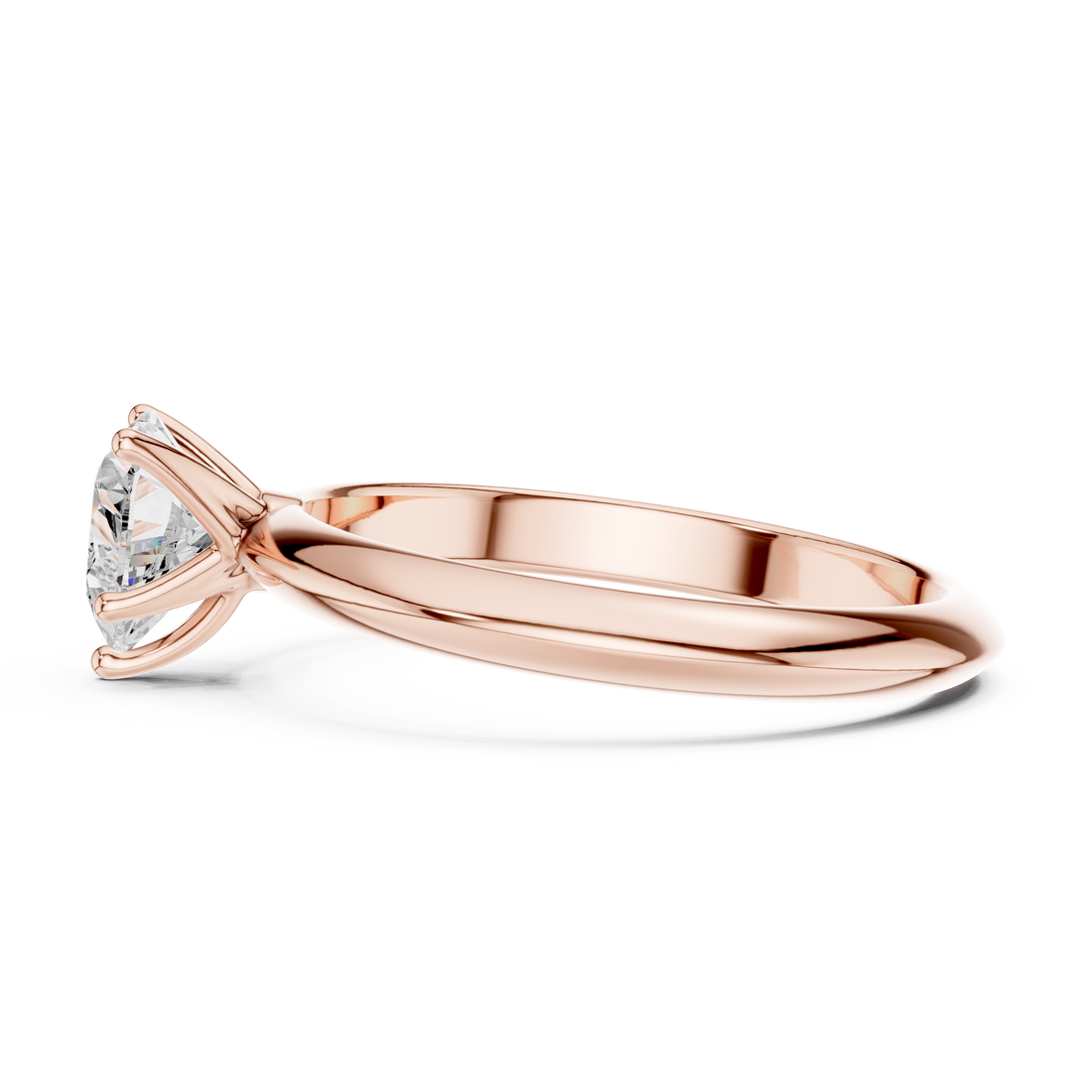 Heart Cut Solitaire Engagement Ring with Plain Band