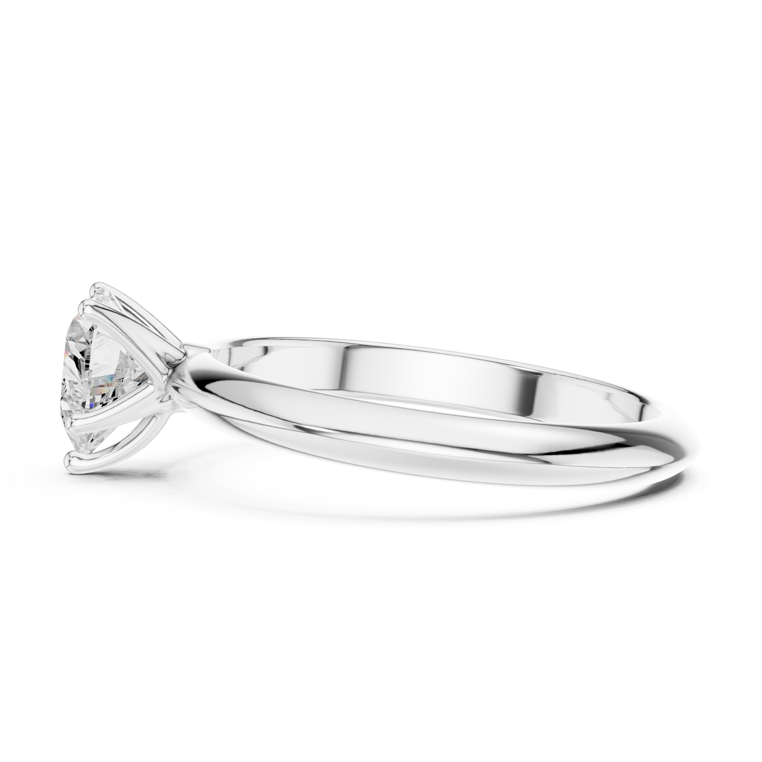 Heart Cut Solitaire Engagement Ring with Plain Band