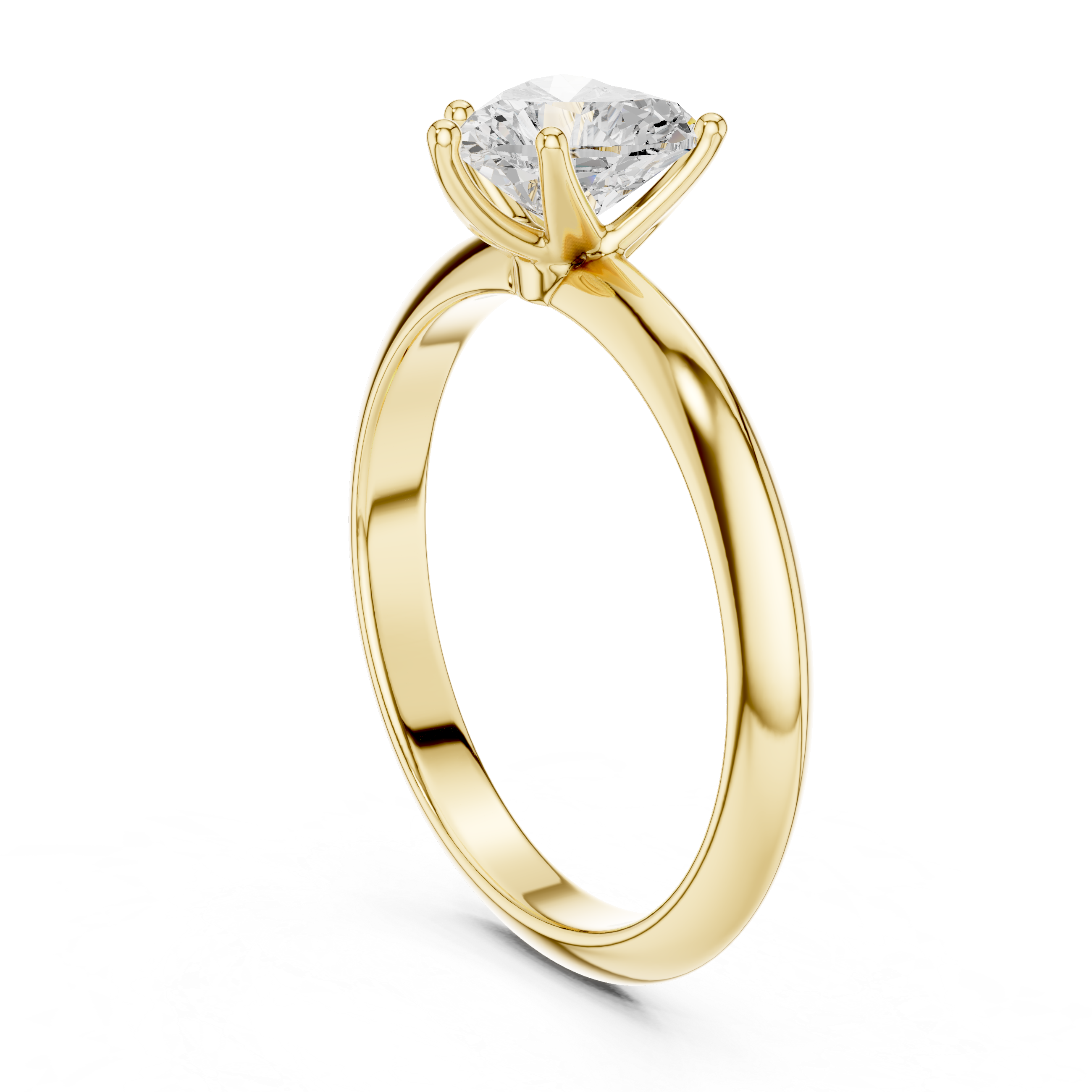 Heart Cut Solitaire Engagement Ring with Plain Band