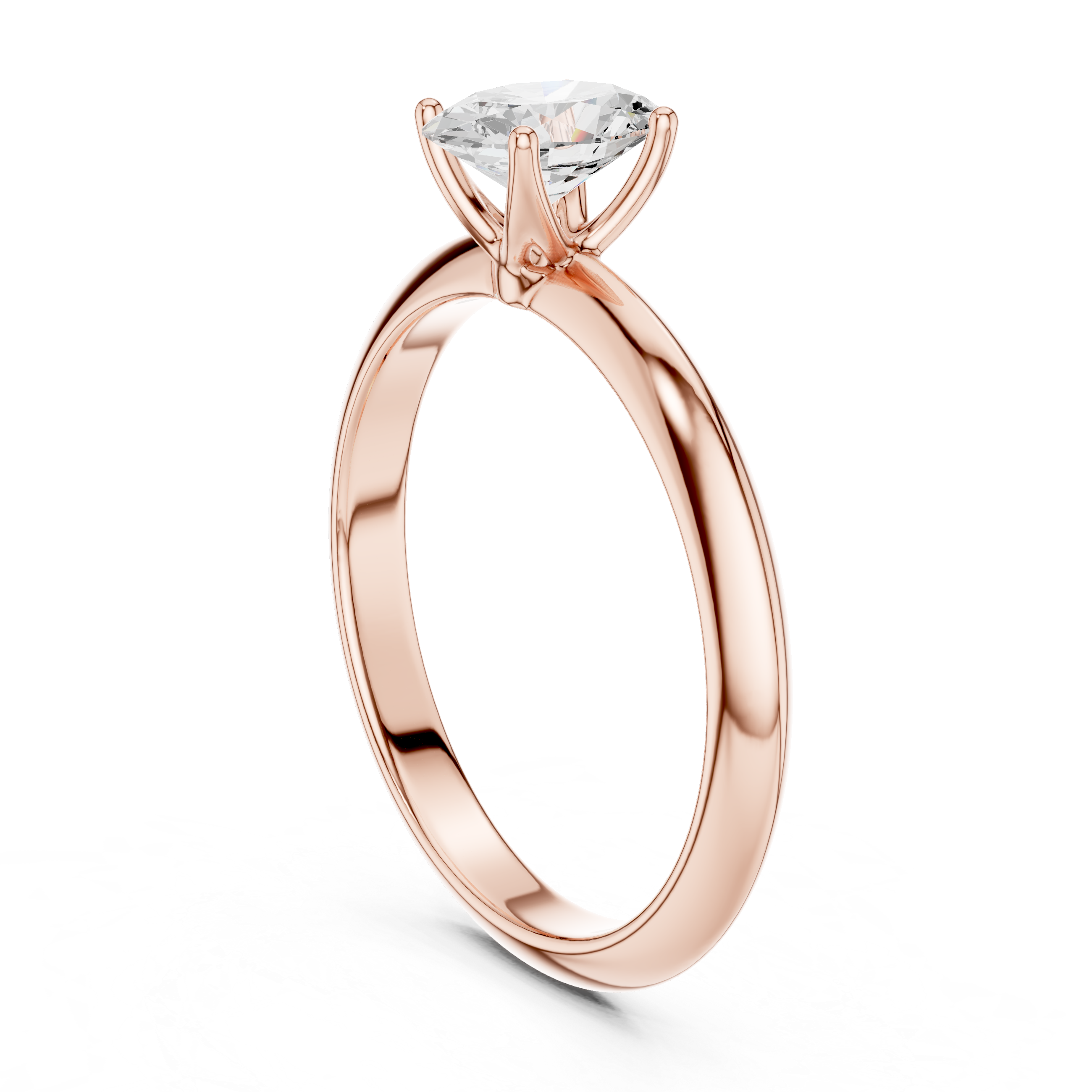 Oval Cut Solitaire Engagement Ring with Plain Band