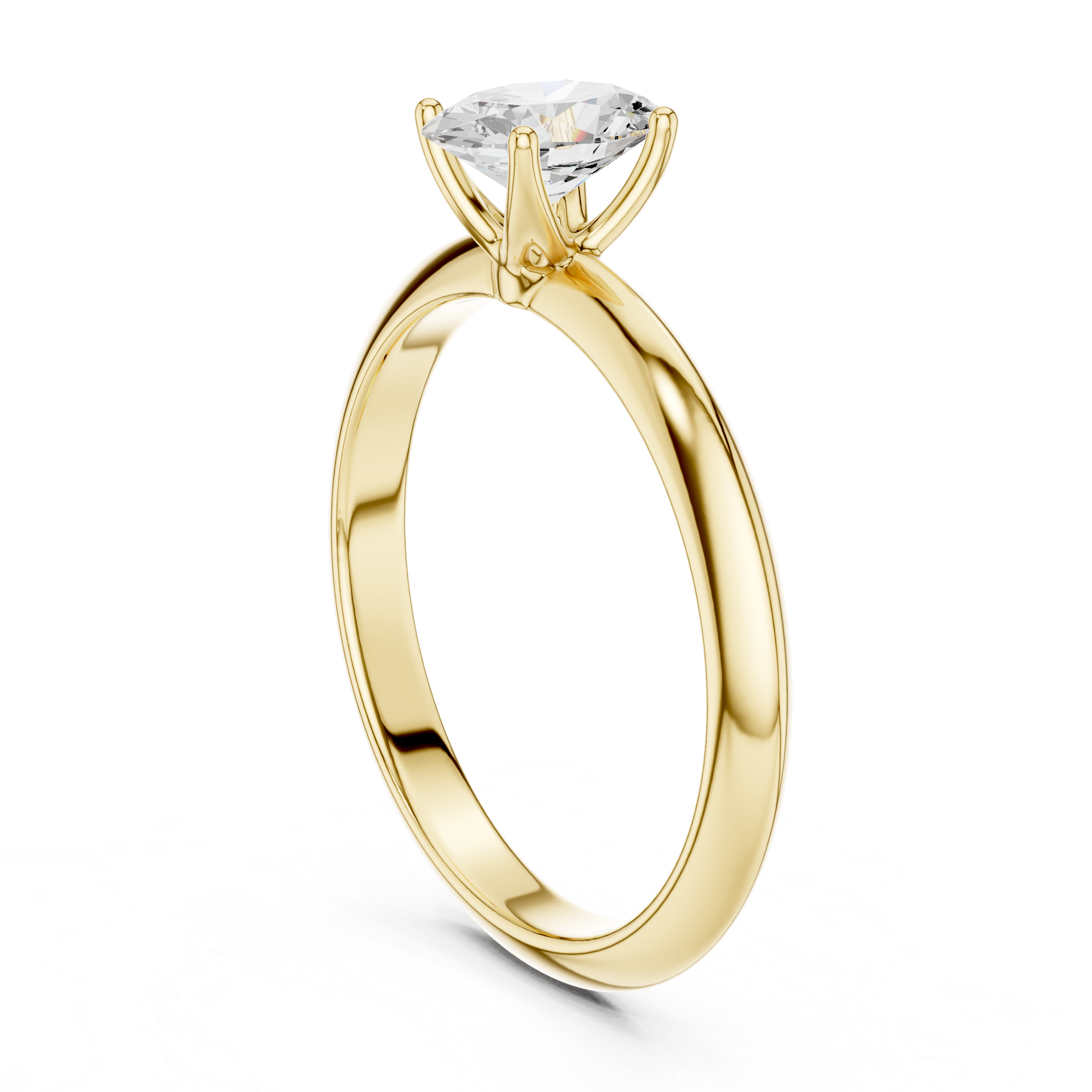 Oval Cut Solitaire Engagement Ring with Plain Band