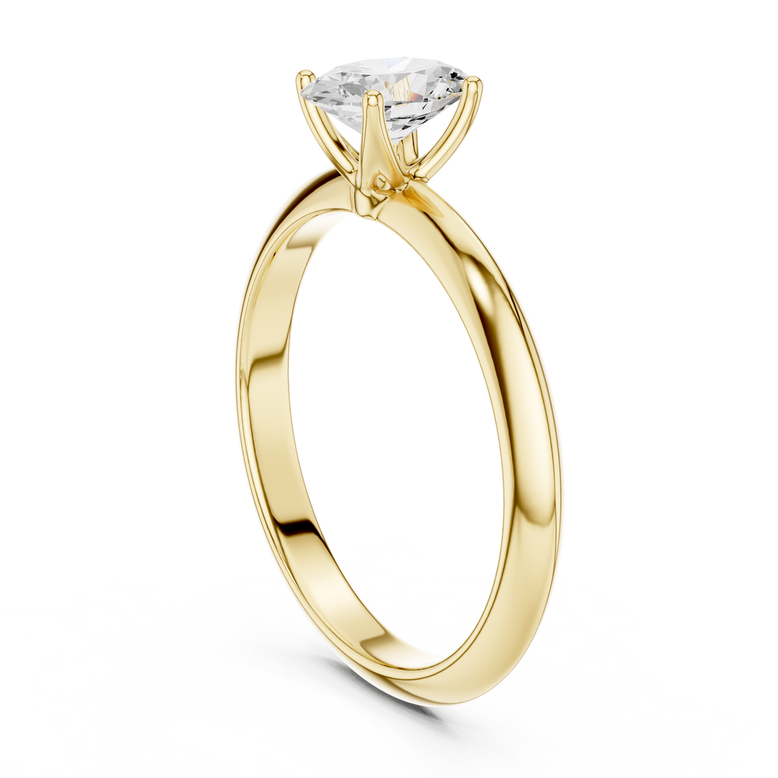 Oval Cut Solitaire Engagement Ring with Plain Band