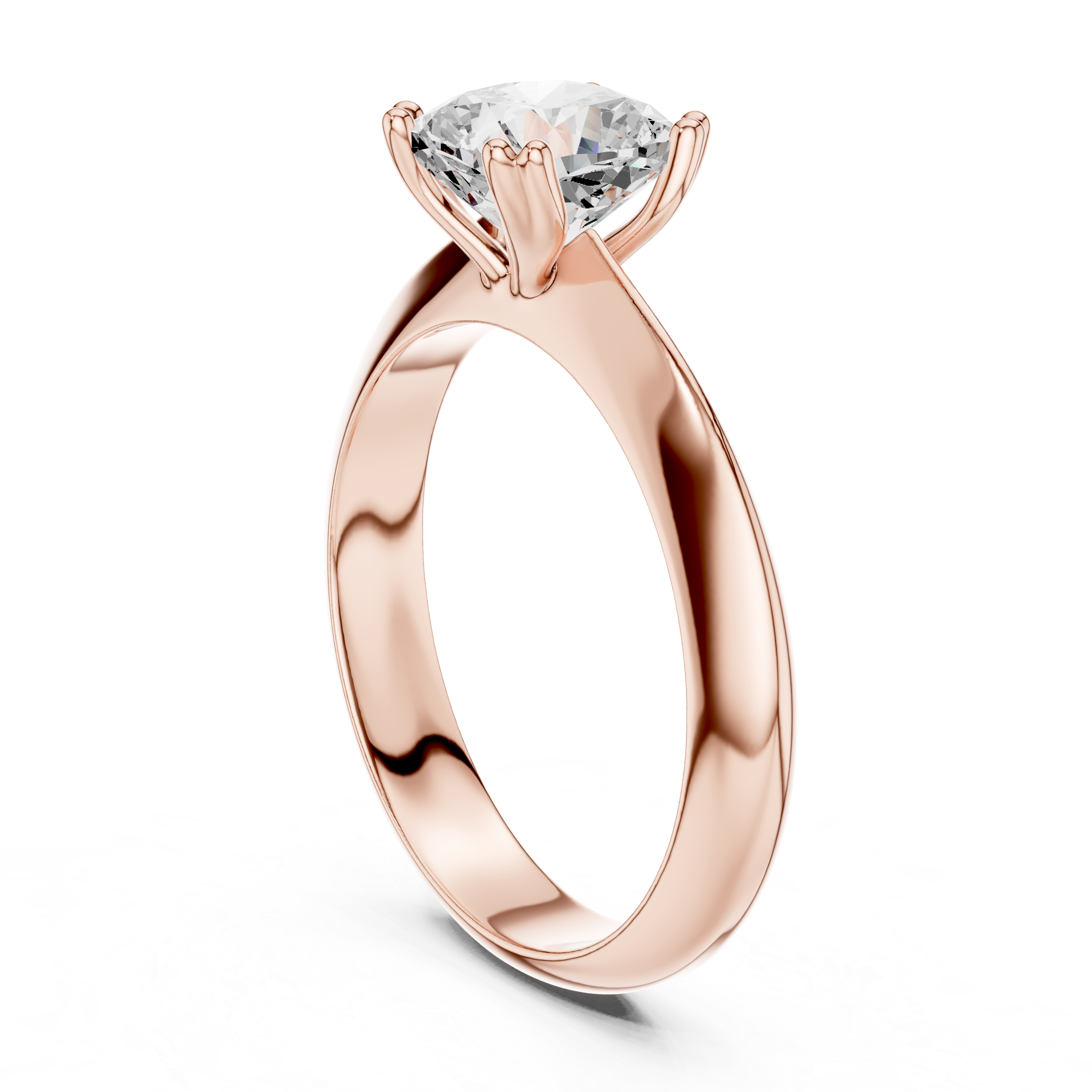 Cushion Cut Solitaire Engagement Ring with Plain Band