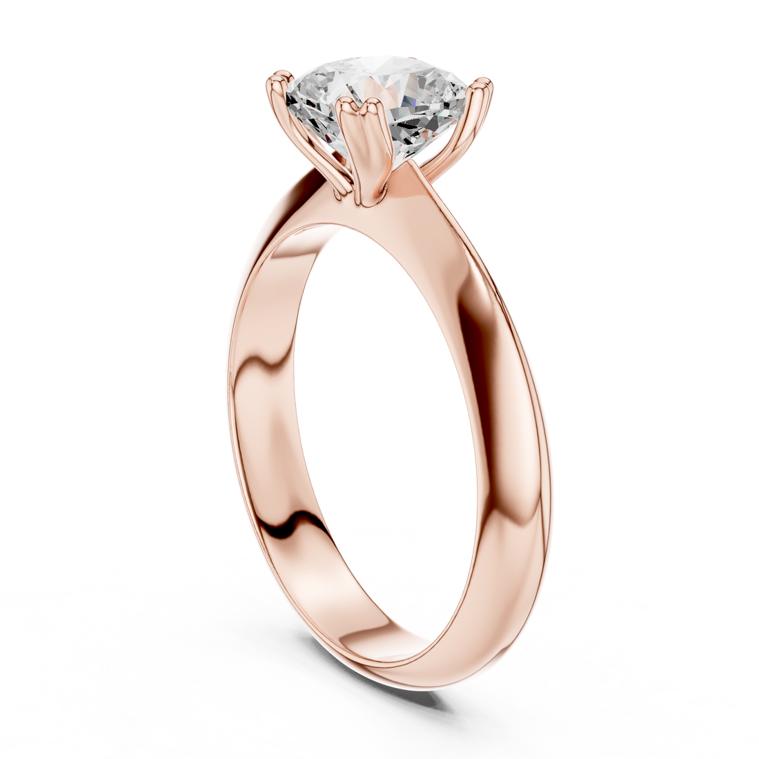 Cushion Cut Solitaire Engagement Ring with Plain Band