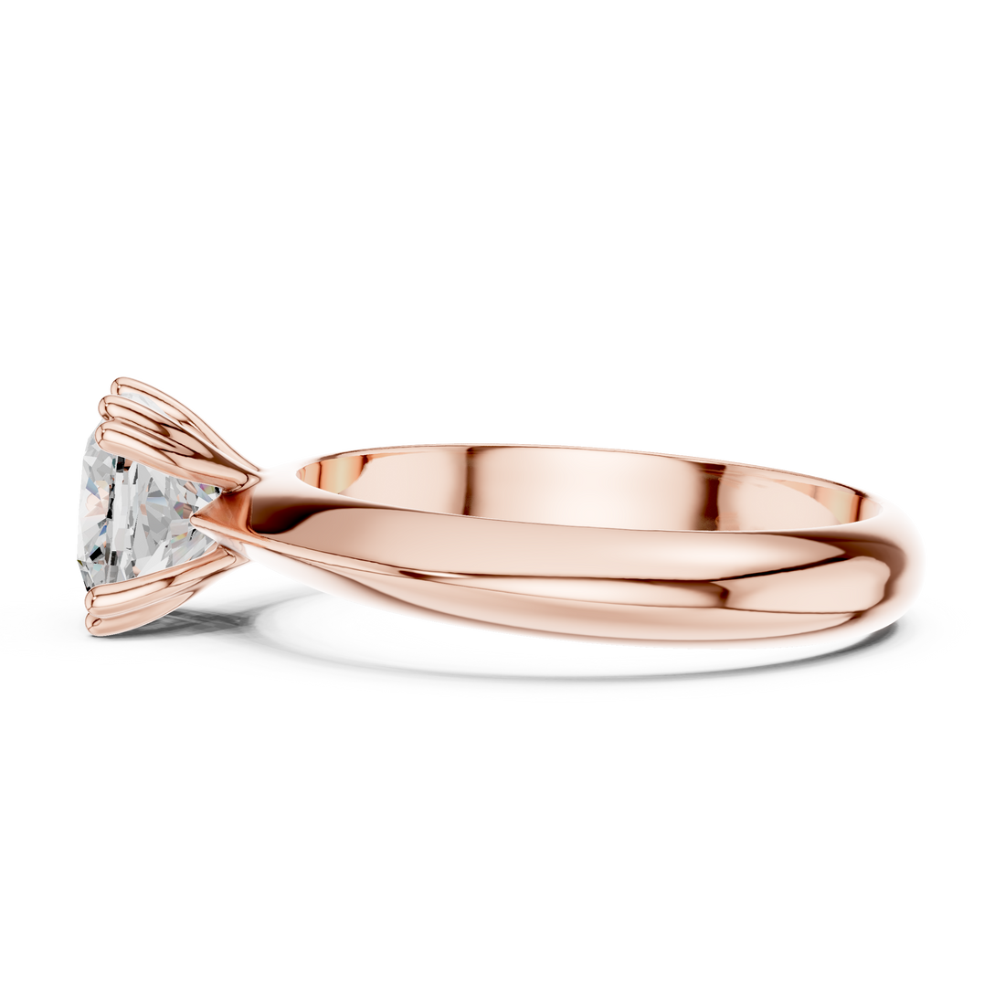 Cushion Cut Solitaire Engagement Ring with Plain Band