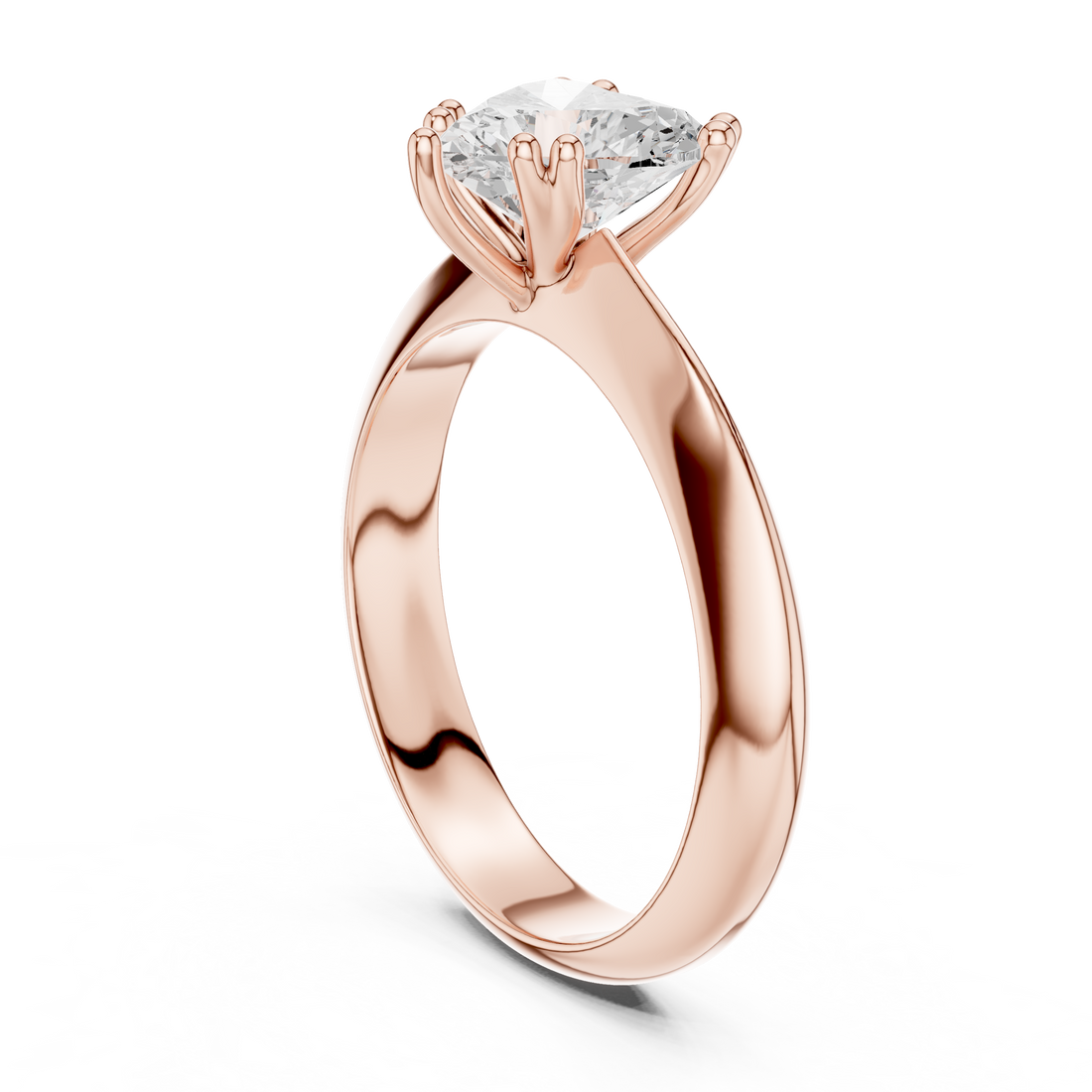 Heart Cut Solitaire Engagement Ring with Plain Band