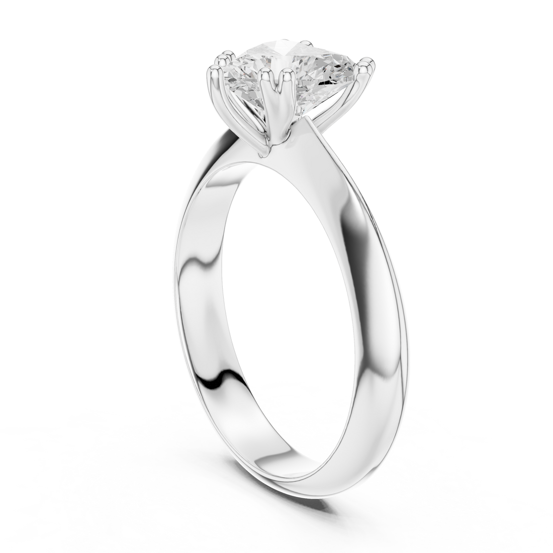 Heart Cut Solitaire Engagement Ring with Plain Band