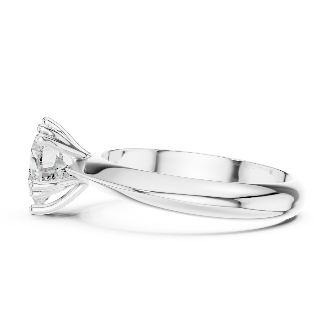 Heart Cut Solitaire Engagement Ring with Plain Band