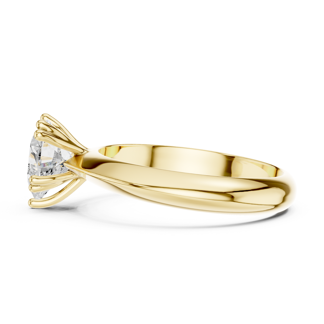 Heart Cut Solitaire Engagement Ring with Plain Band