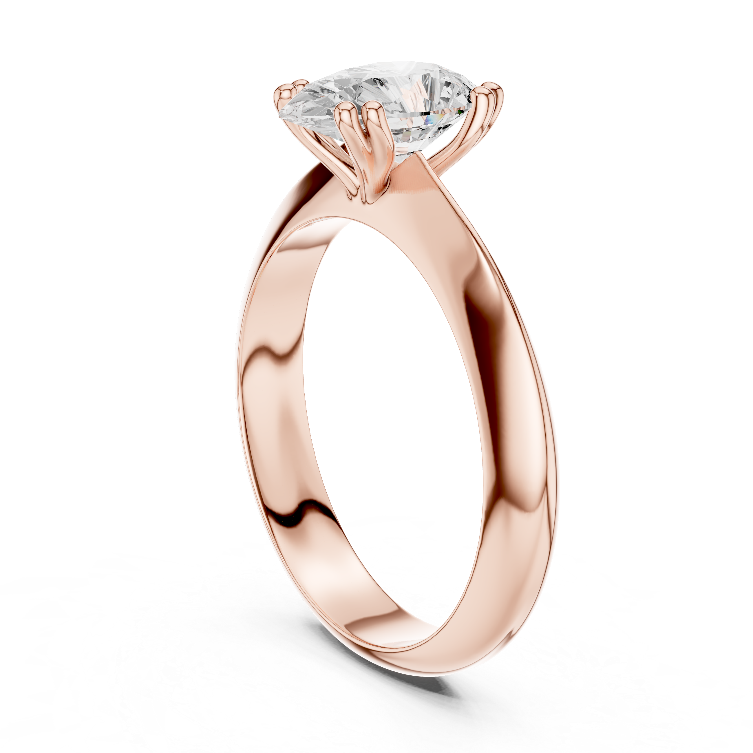 Pear Cut Solitaire Engagement Ring with Plain Band