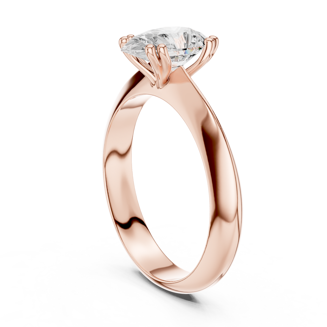 Pear Cut Solitaire Engagement Ring with Plain Band