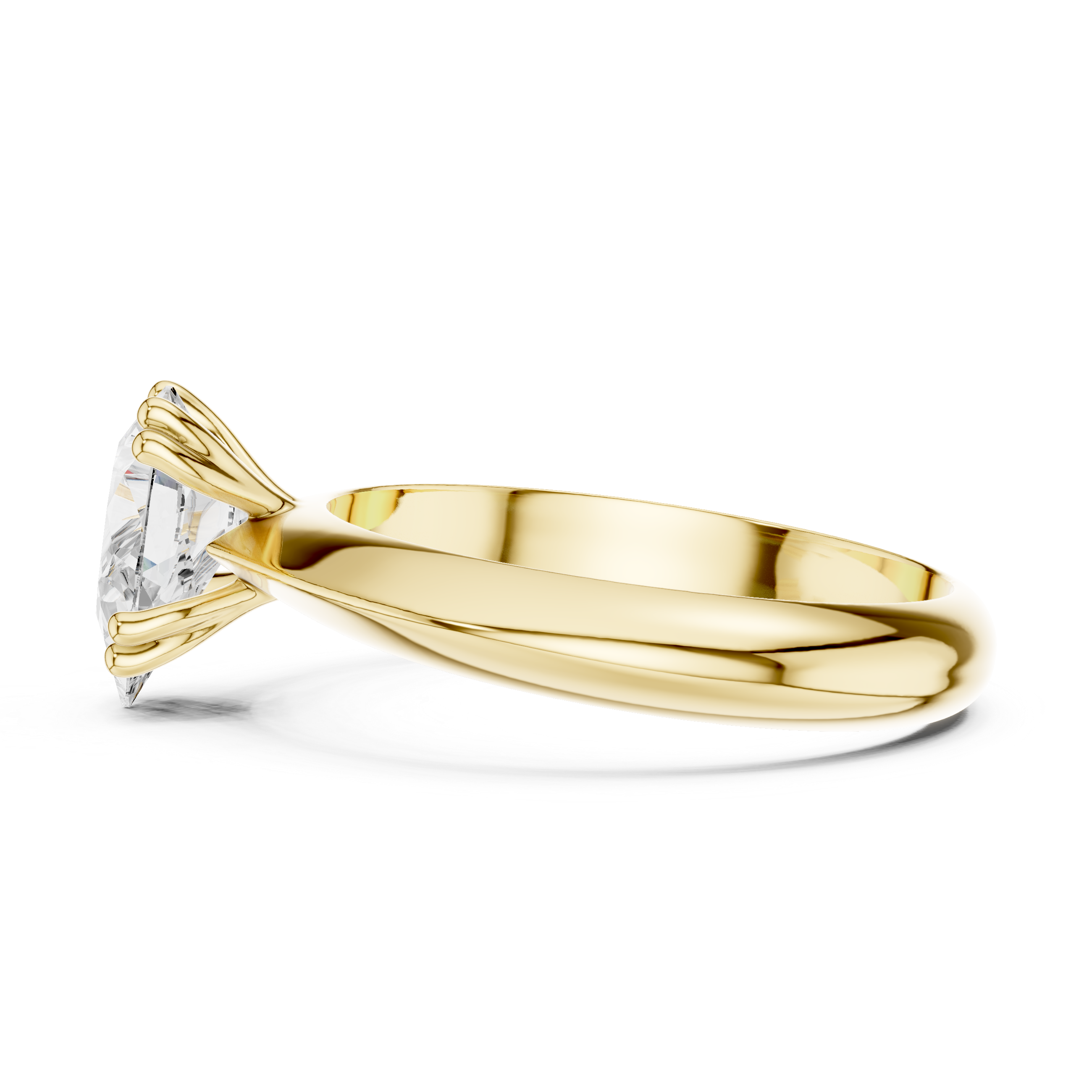 Pear Cut Solitaire Engagement Ring with Plain Band