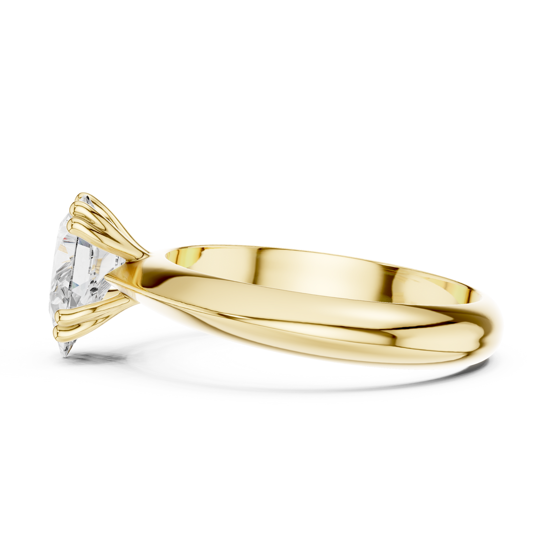 Pear Cut Solitaire Engagement Ring with Plain Band