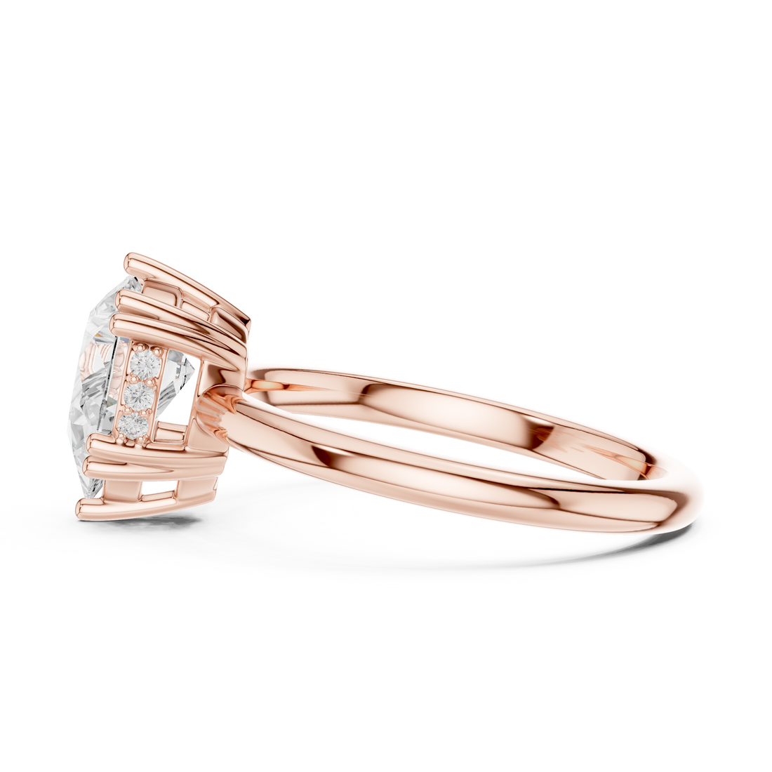 Pear Cut Solitaire Engagement Ring with Plain Band