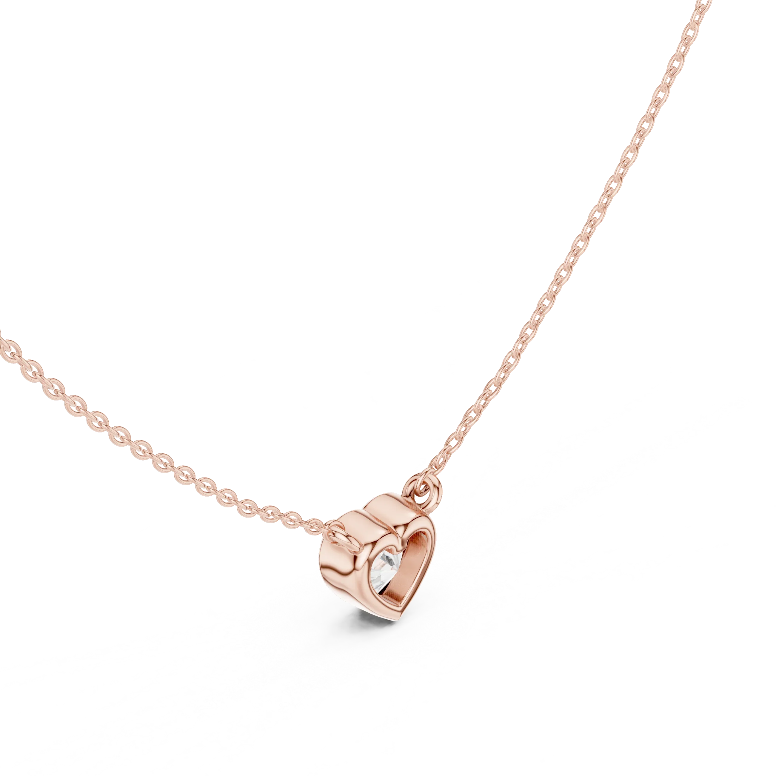 Amour Heart Bezel Solitaire Diamond Pendant