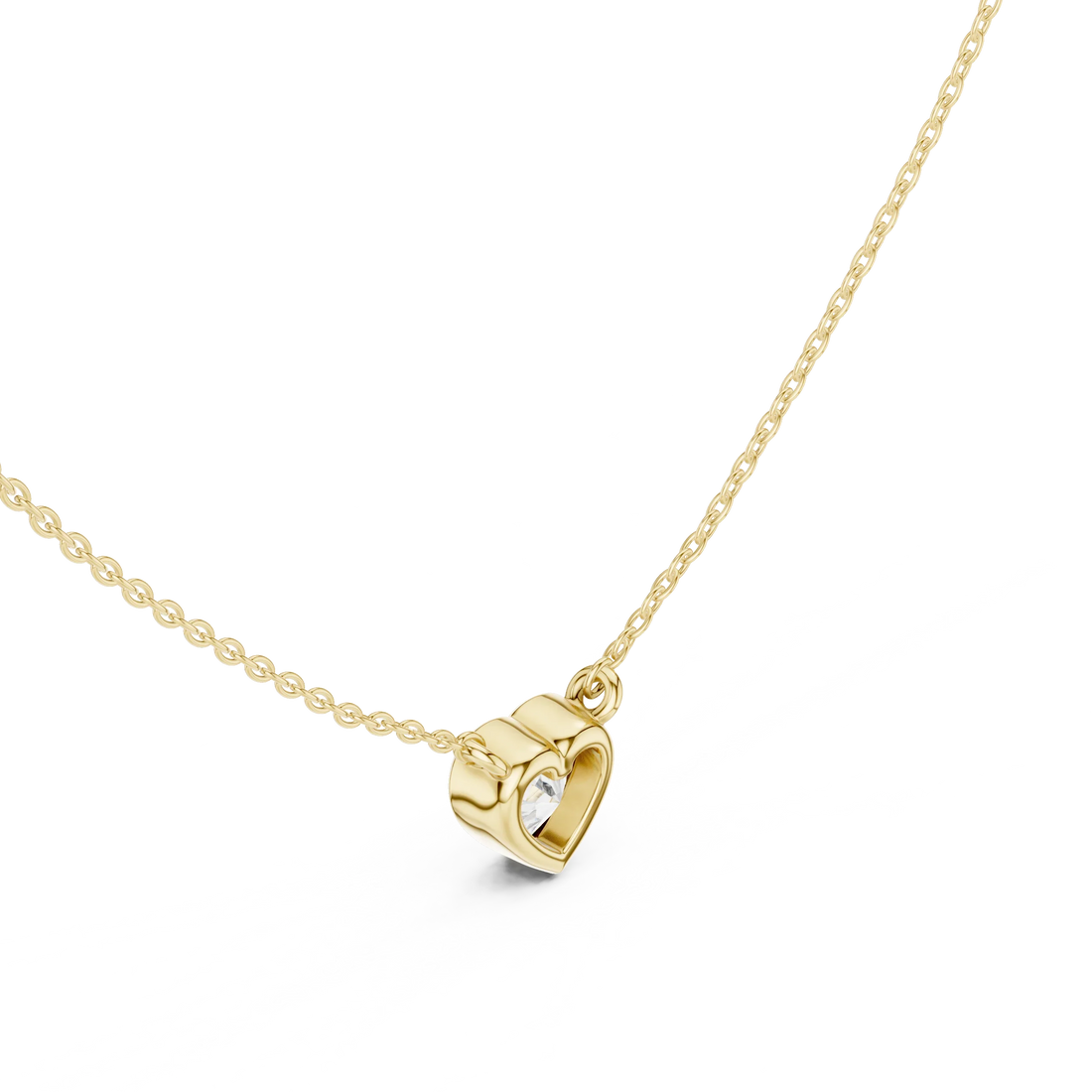 Amour Heart Bezel Solitaire Diamond Pendant