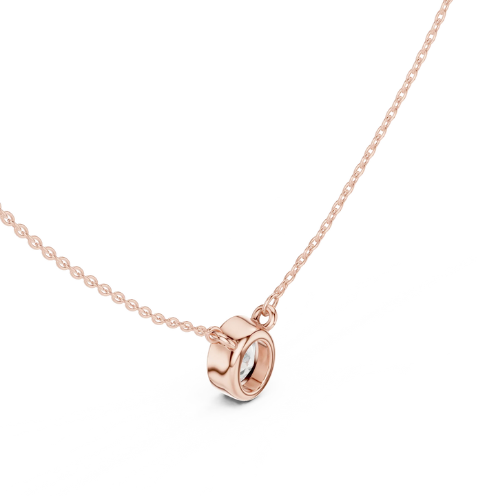 Aureva Oval Bezel Solitaire Diamond Pendant