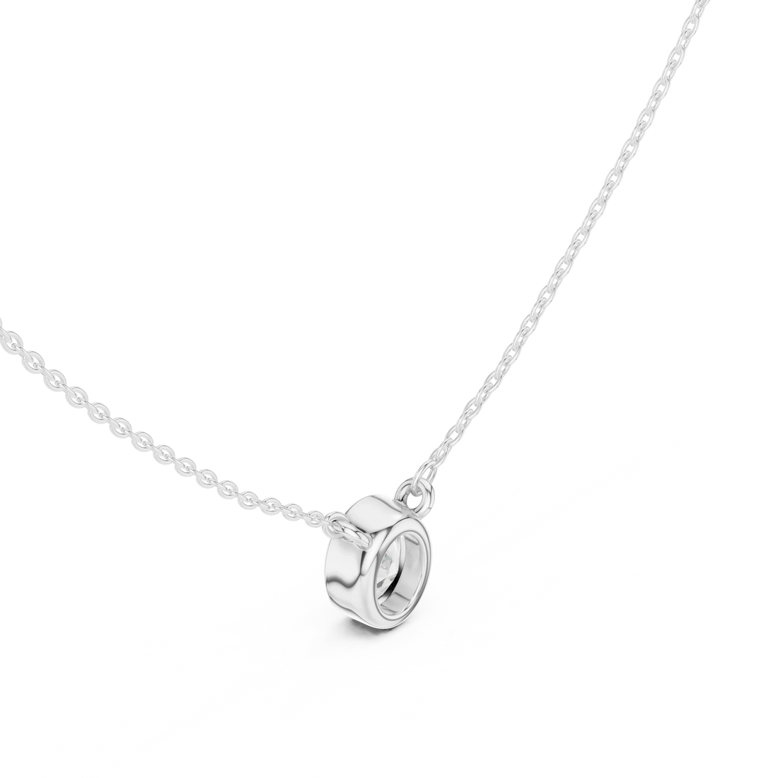 Aureva Oval Bezel Solitaire Diamond Pendant