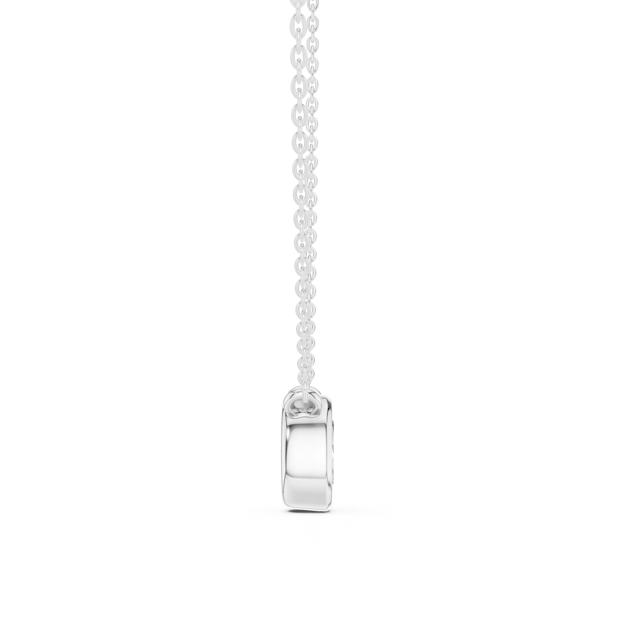 Aureva Oval Bezel Solitaire Diamond Pendant