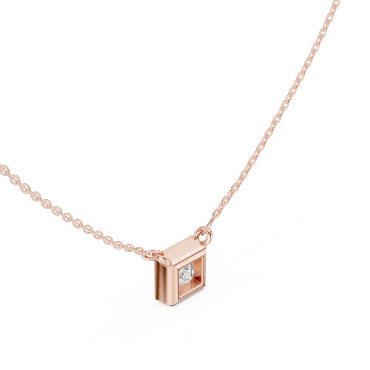 Celestia Princess Bezel Solitaire Diamond Pendant