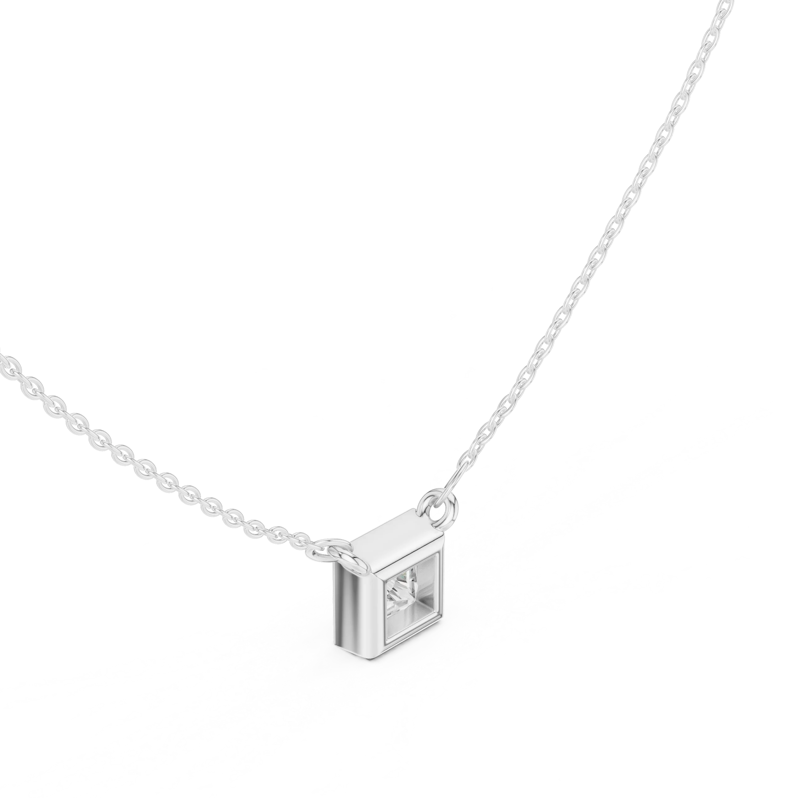 Celestia Princess Bezel Solitaire Diamond Pendant