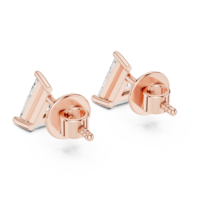 Trinity Spark Trillion Solitaire Diamond Stud Earrings