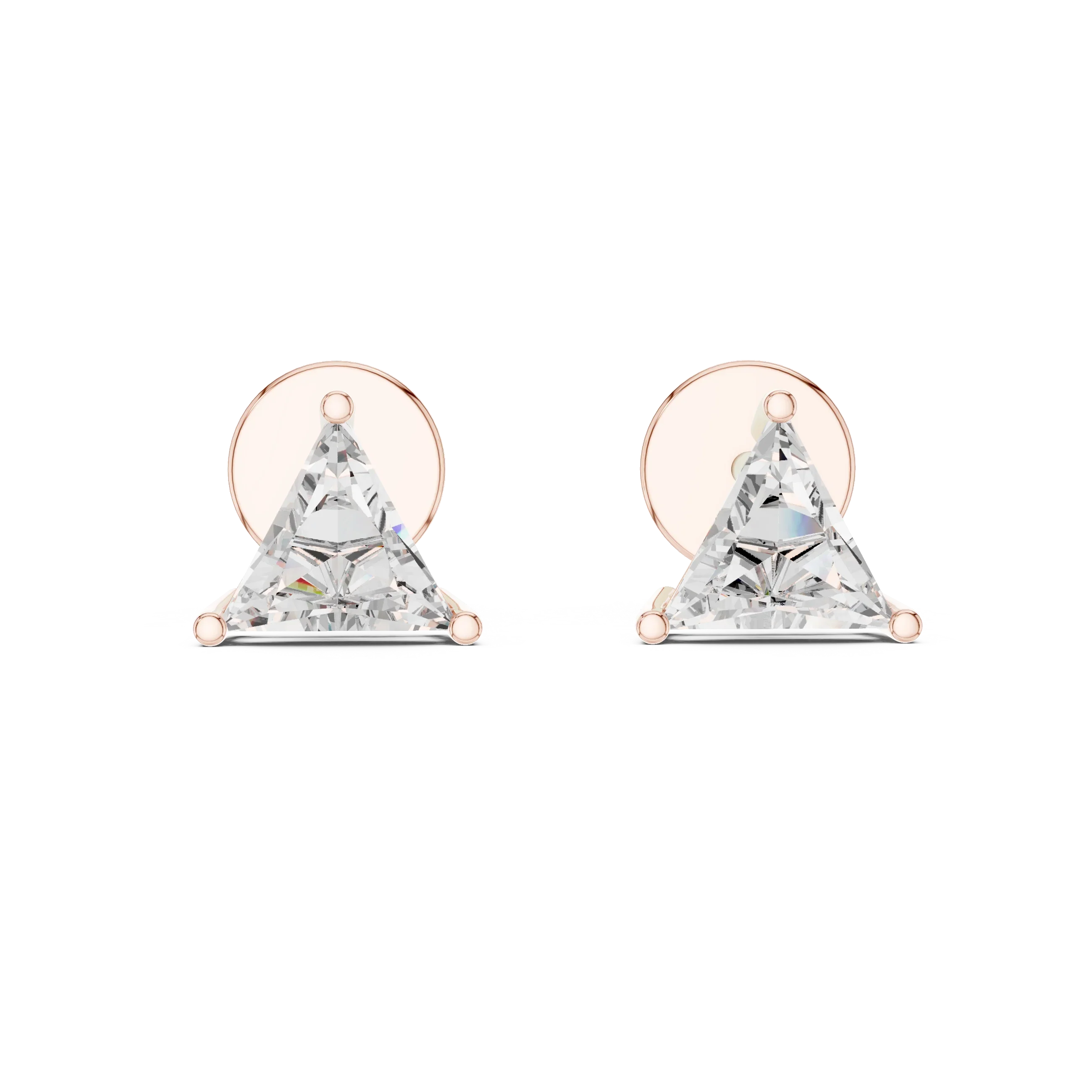 Trinity Spark Trillion Solitaire Diamond Stud Earrings