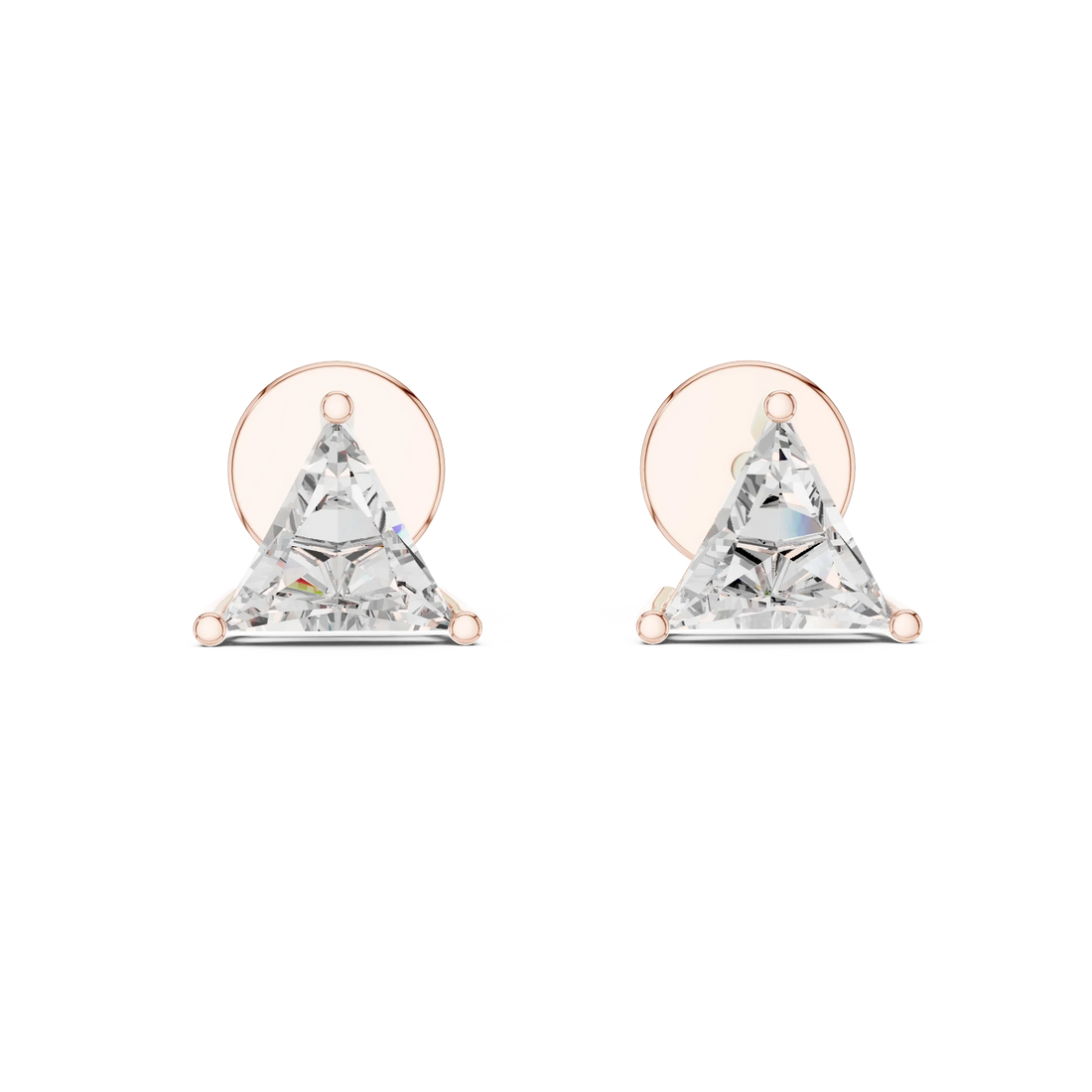Trinity Spark Trillion Solitaire Diamond Stud Earrings