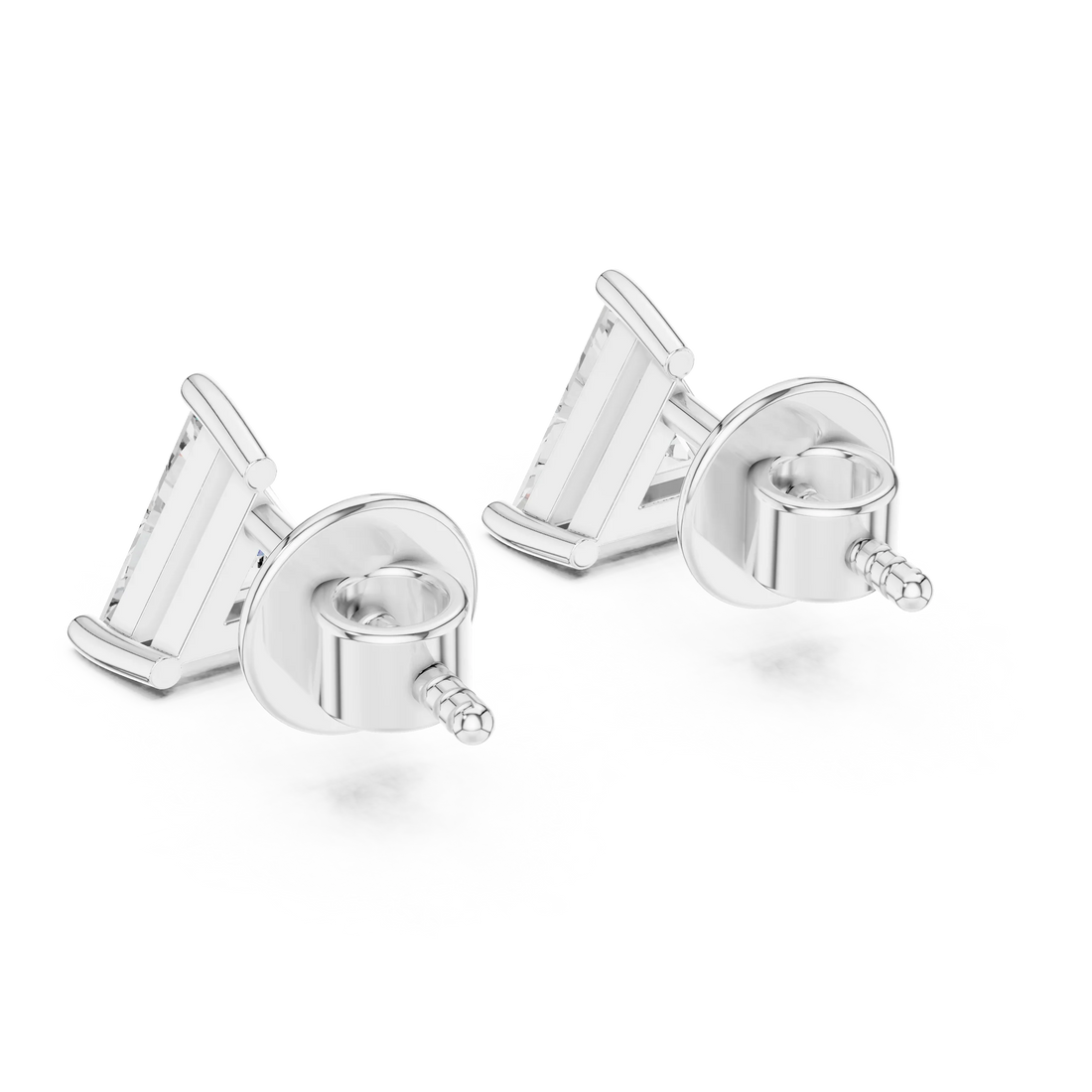 Trinity Spark Trillion Solitaire Diamond Stud Earrings